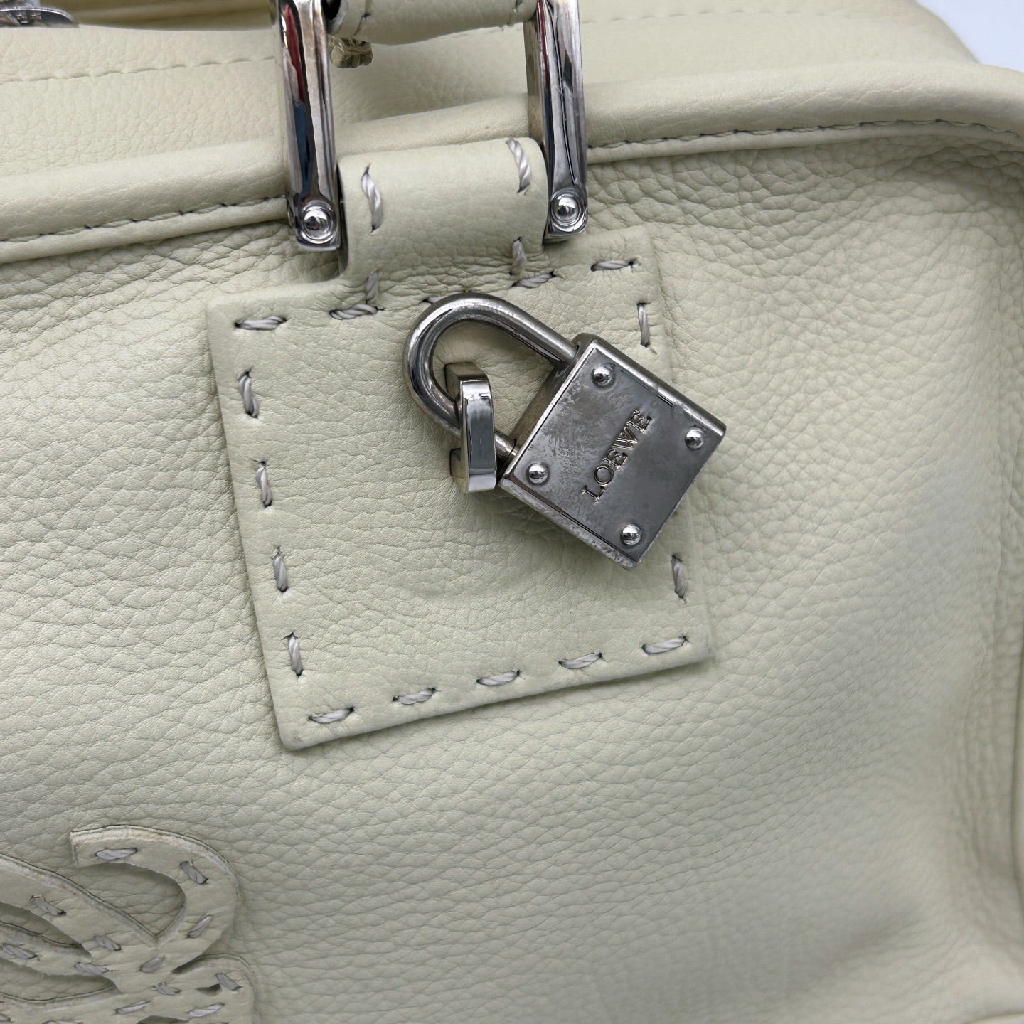 Loewe Amazona Small Beige Leather Top Handle Bag [Used]