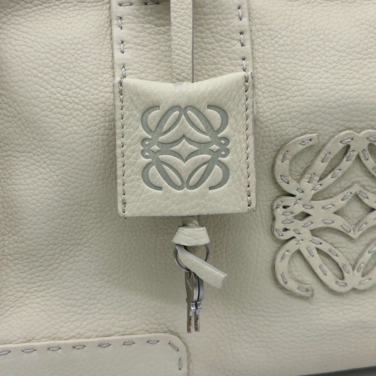 Loewe Amazona Small Beige Leather Top Handle Bag [Used]