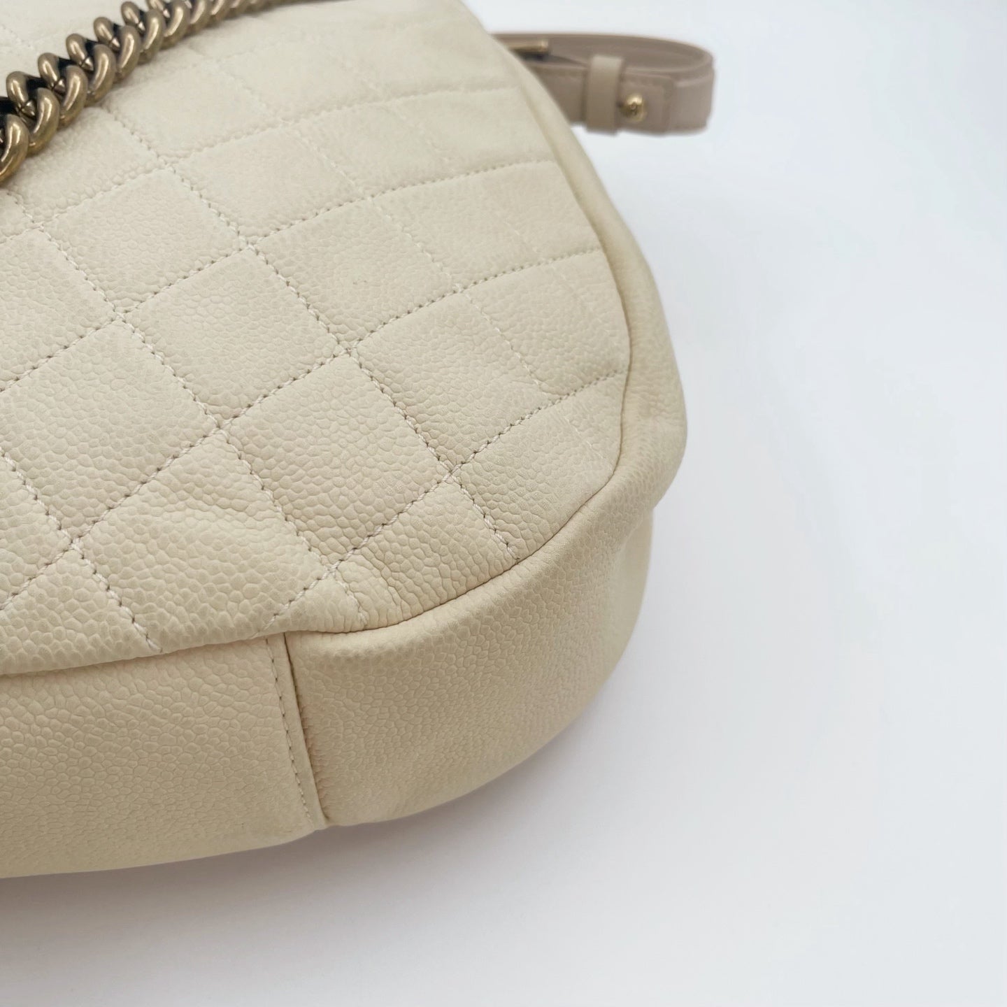 Chanel Cloud Tote Beige Calfskin Aged Gold CC 2Way Large Tote [Used]