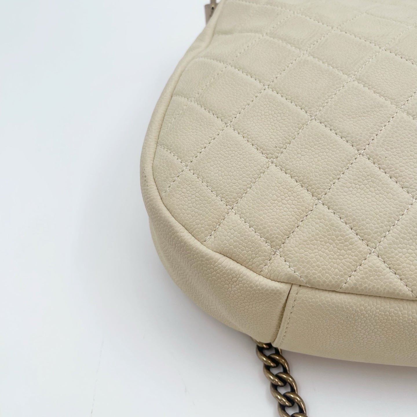 Chanel Cloud Tote Beige Calfskin Aged Gold CC 2Way Large Tote [Used]