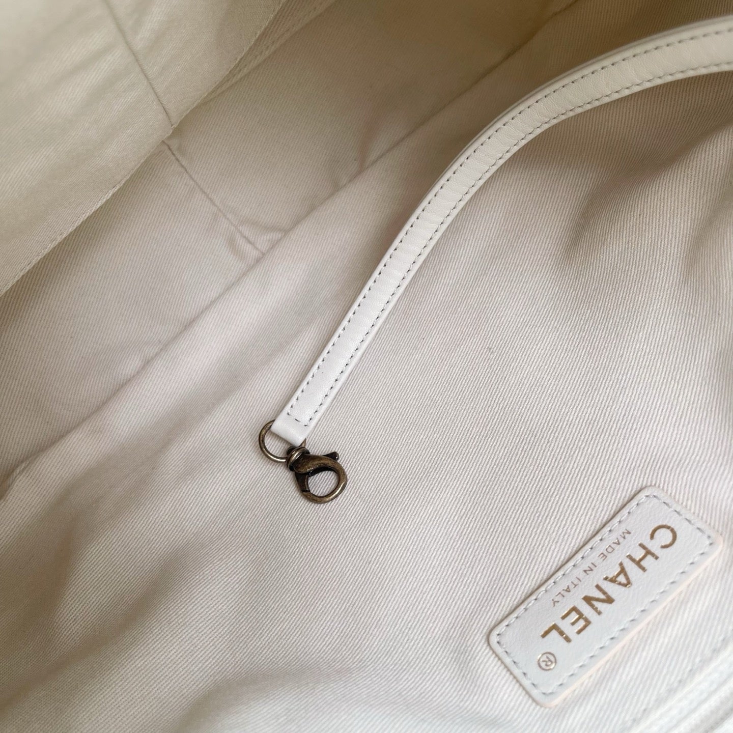 Chanel Cloud Tote Beige Calfskin Aged Gold CC 2Way Large Tote [Used]