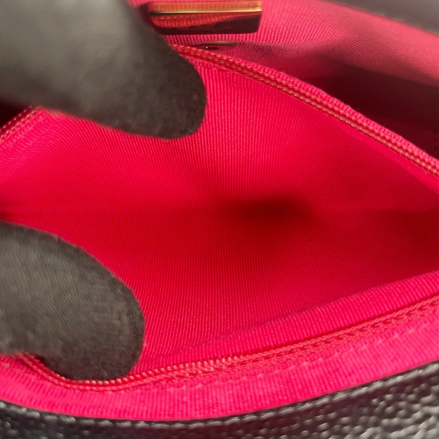 Chanel Classic Flap Black Caviar Leather Gold CC Coin Charm Square Mini Bag [Used]