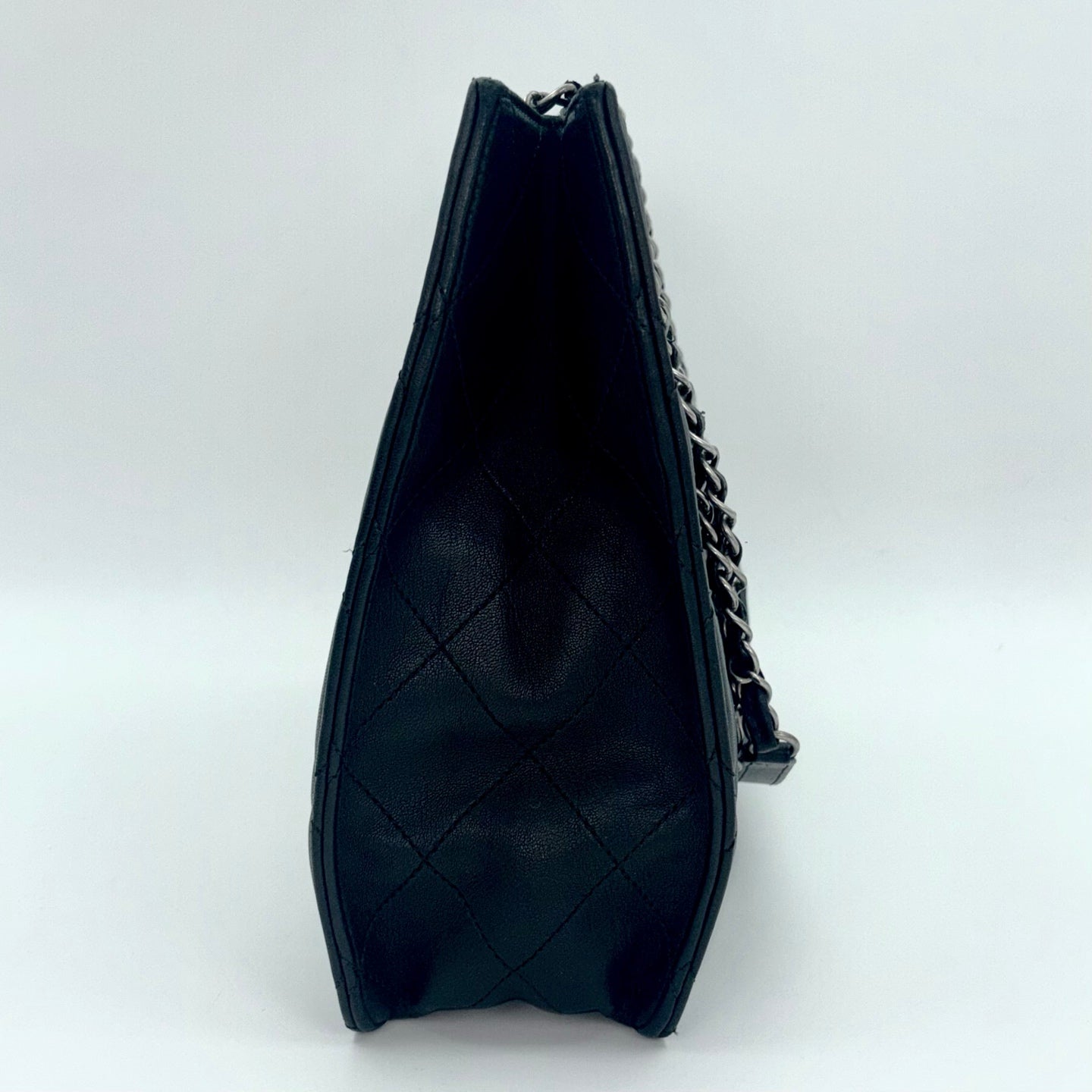 Chanel 2.55 Black Lambskin Chain Tote Bag [Used]