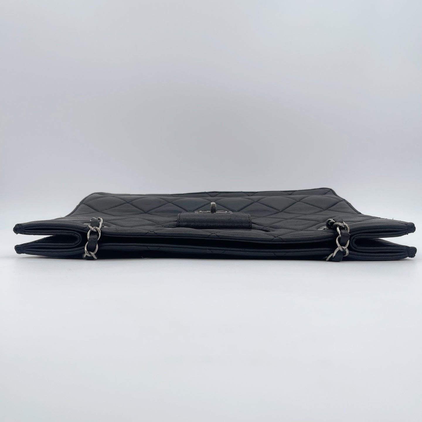 Chanel 2.55 Black Lambskin Chain Tote Bag [Used]