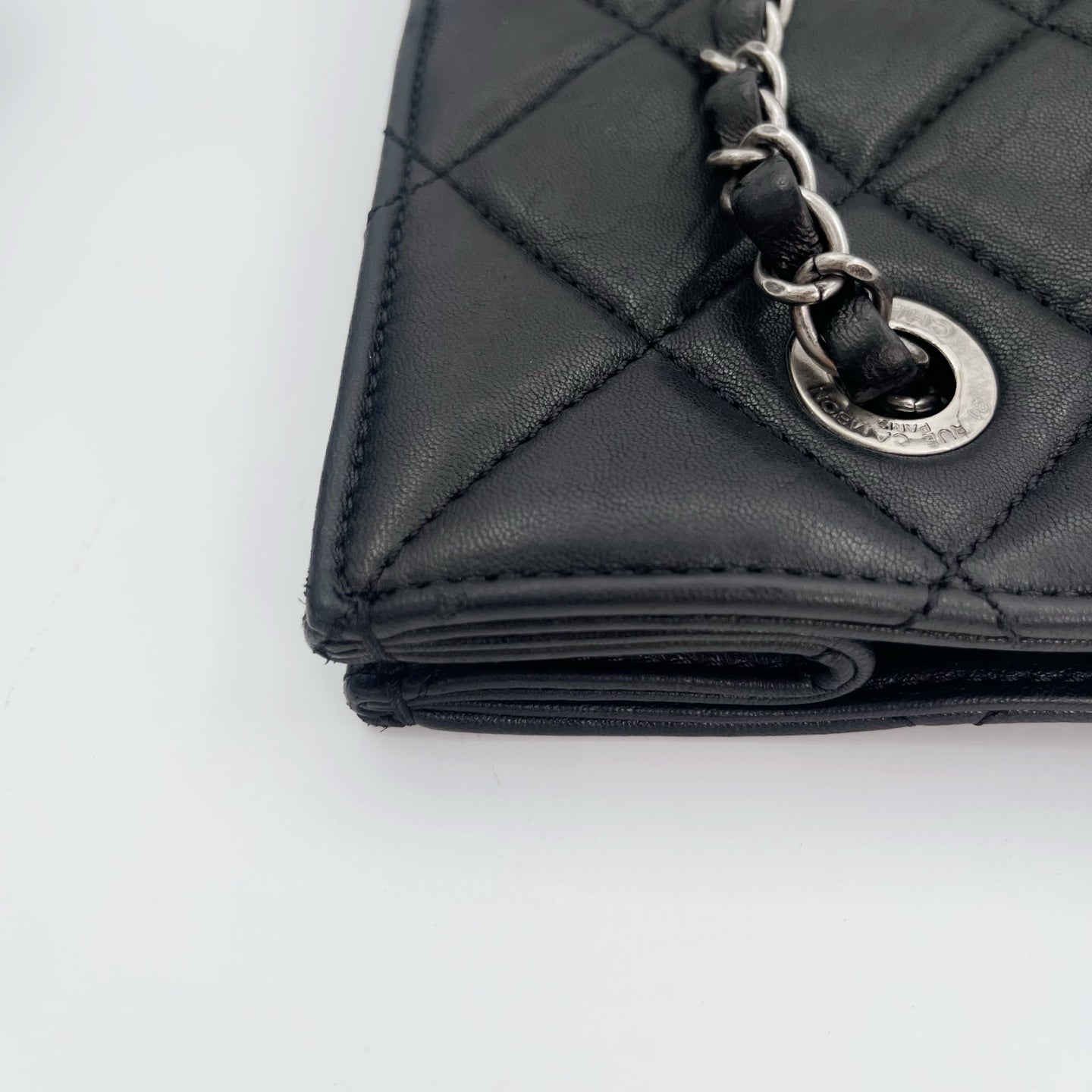 Chanel 2.55 Black Lambskin Chain Tote Bag [Used]