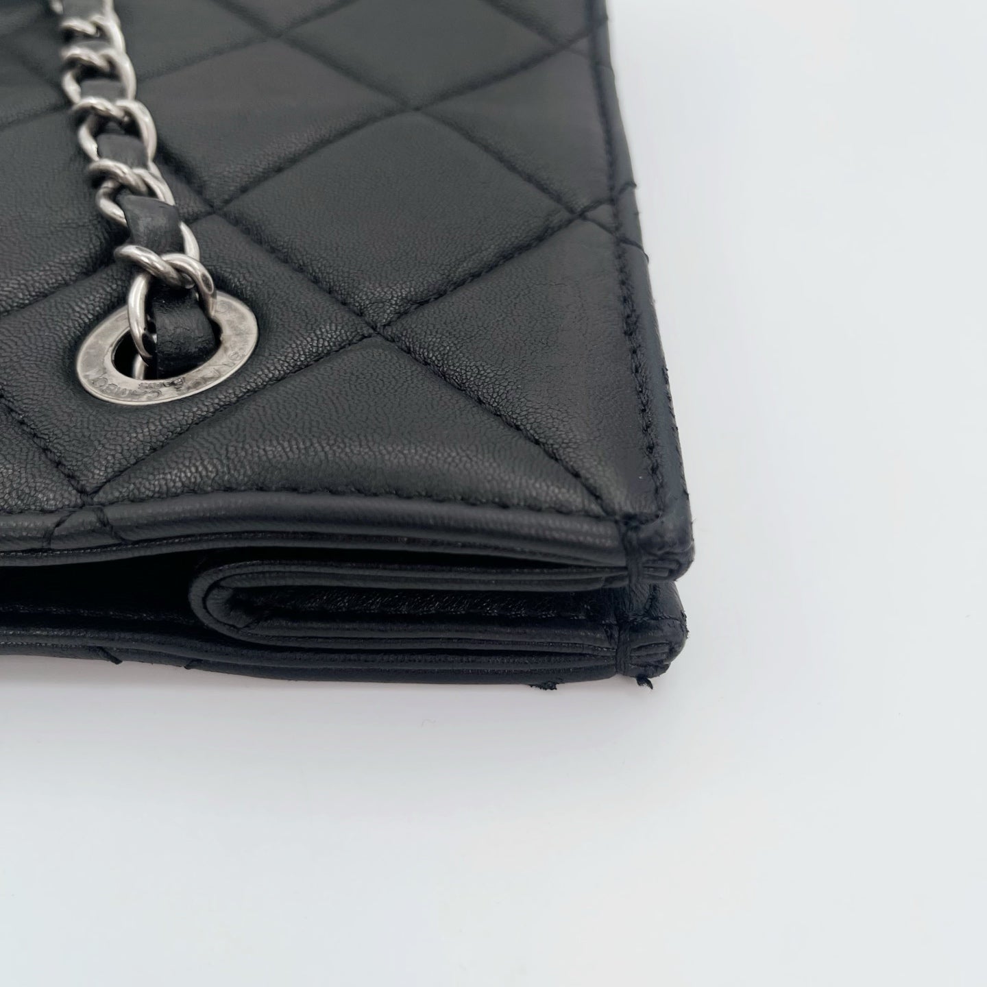 Chanel 2.55 Black Lambskin Chain Tote Bag [Used]
