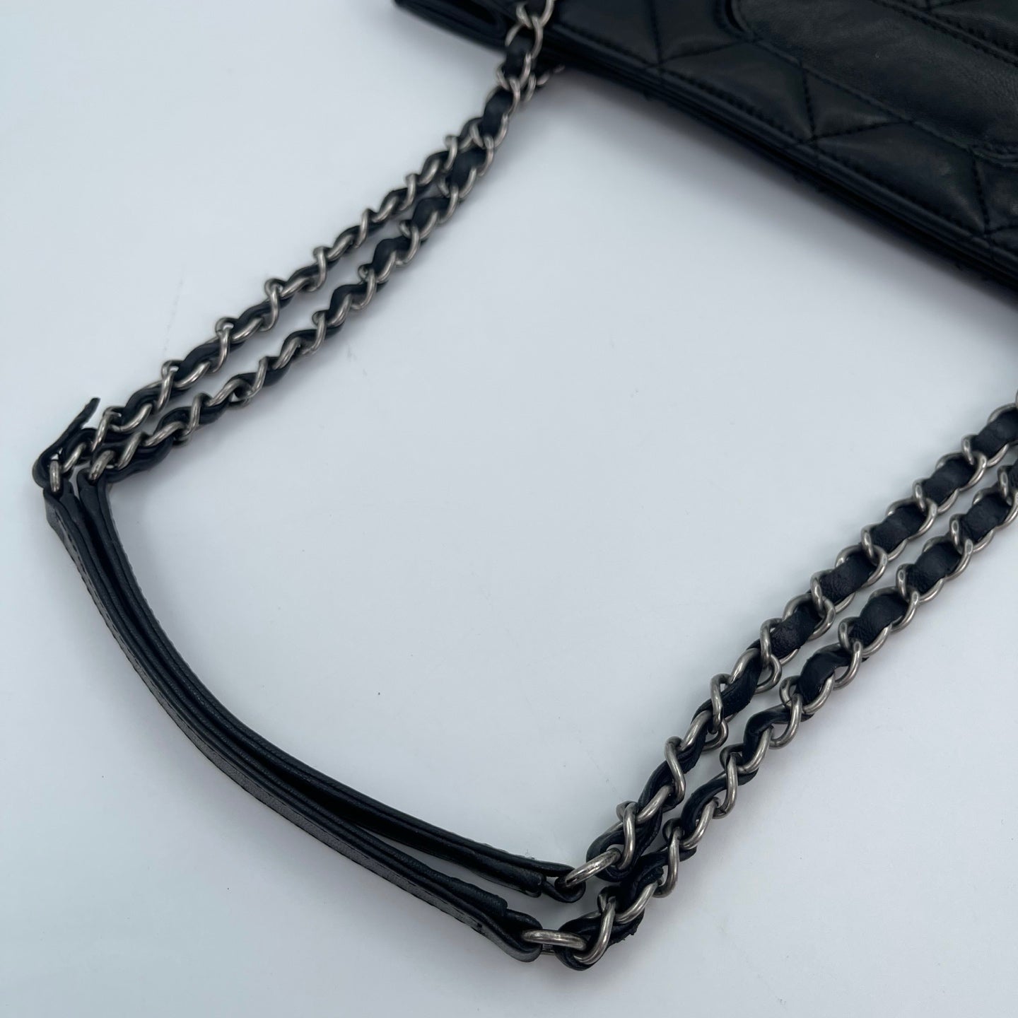 Chanel 2.55 Black Lambskin Chain Tote Bag [Used]