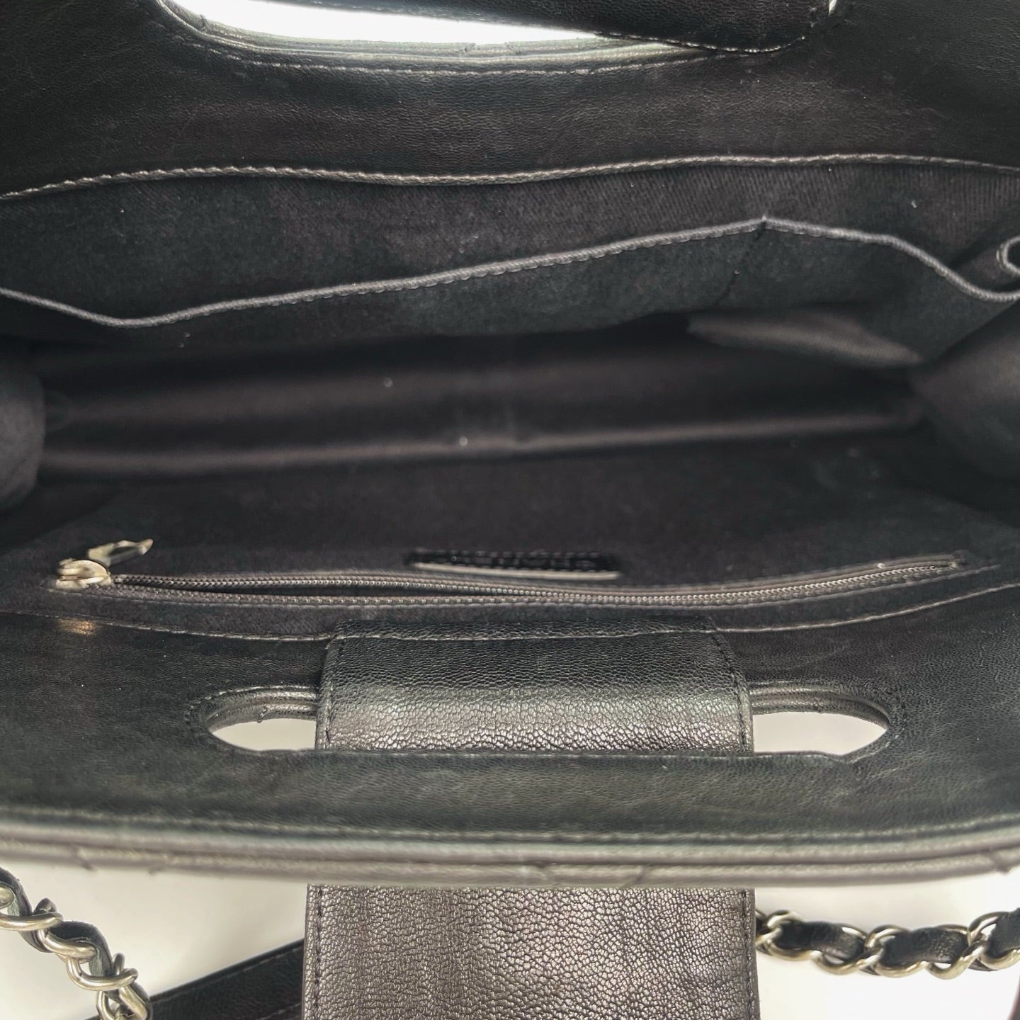 Chanel 2.55 Black Lambskin Chain Tote Bag [Used]