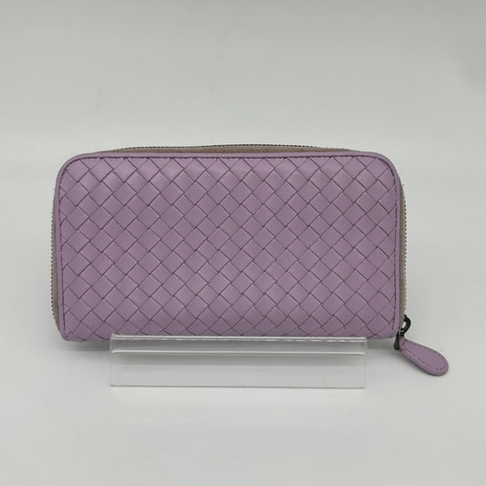 Bottega Veneta Intrecciato Purple Leather Long Wallet [Used]