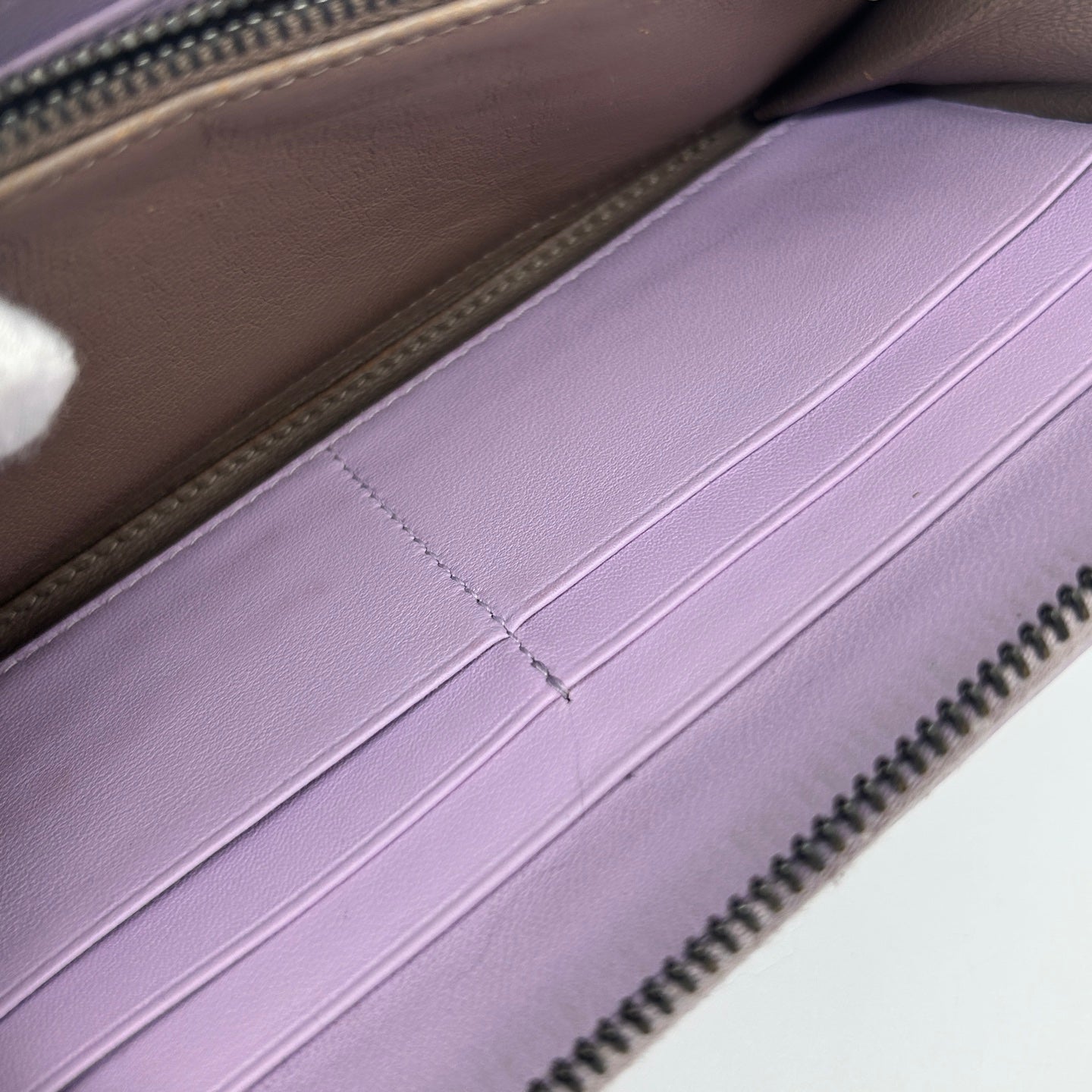 Bottega Veneta Intrecciato Purple Leather Long Wallet [Used]