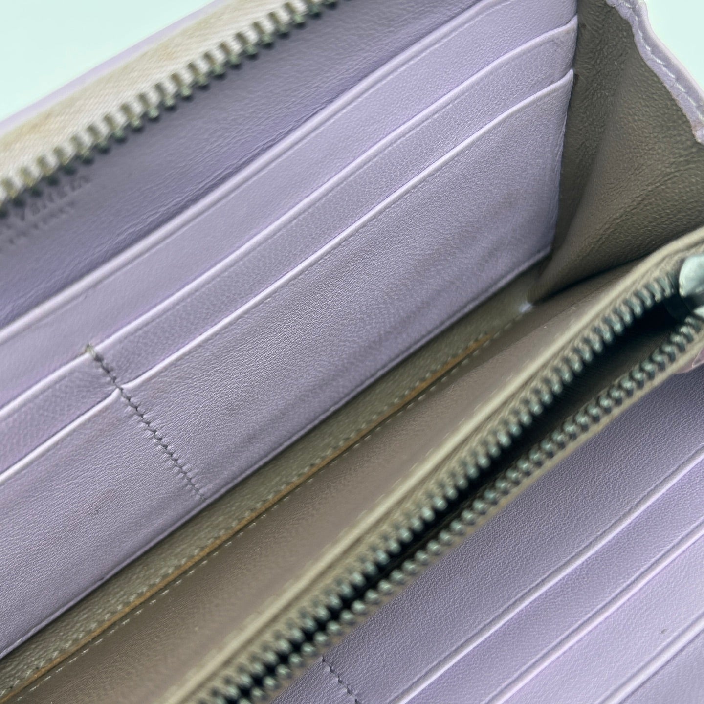 Bottega Veneta Intrecciato Purple Leather Long Wallet [Used]