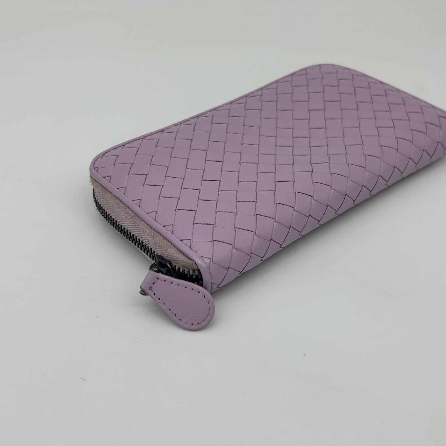 Bottega Veneta Intrecciato Purple Leather Long Wallet [Used]