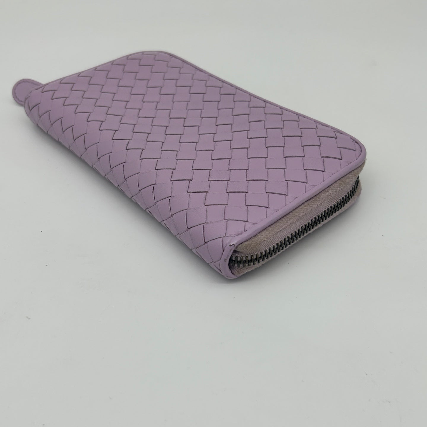 Bottega Veneta Intrecciato Purple Leather Long Wallet [Used]