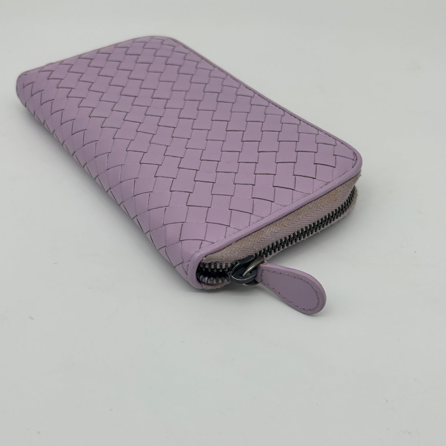 Bottega Veneta Intrecciato Purple Leather Long Wallet [Used]