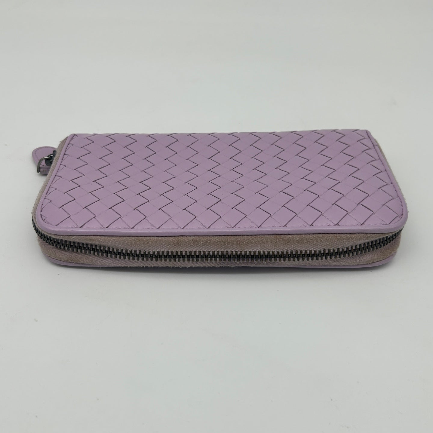 Bottega Veneta Intrecciato Purple Leather Long Wallet [Used]
