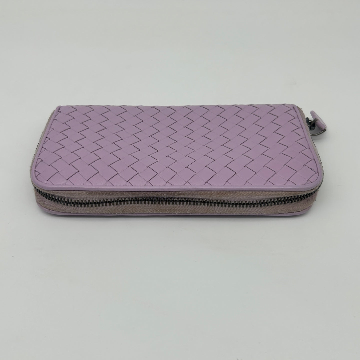 Bottega Veneta Intrecciato Purple Leather Long Wallet [Used]