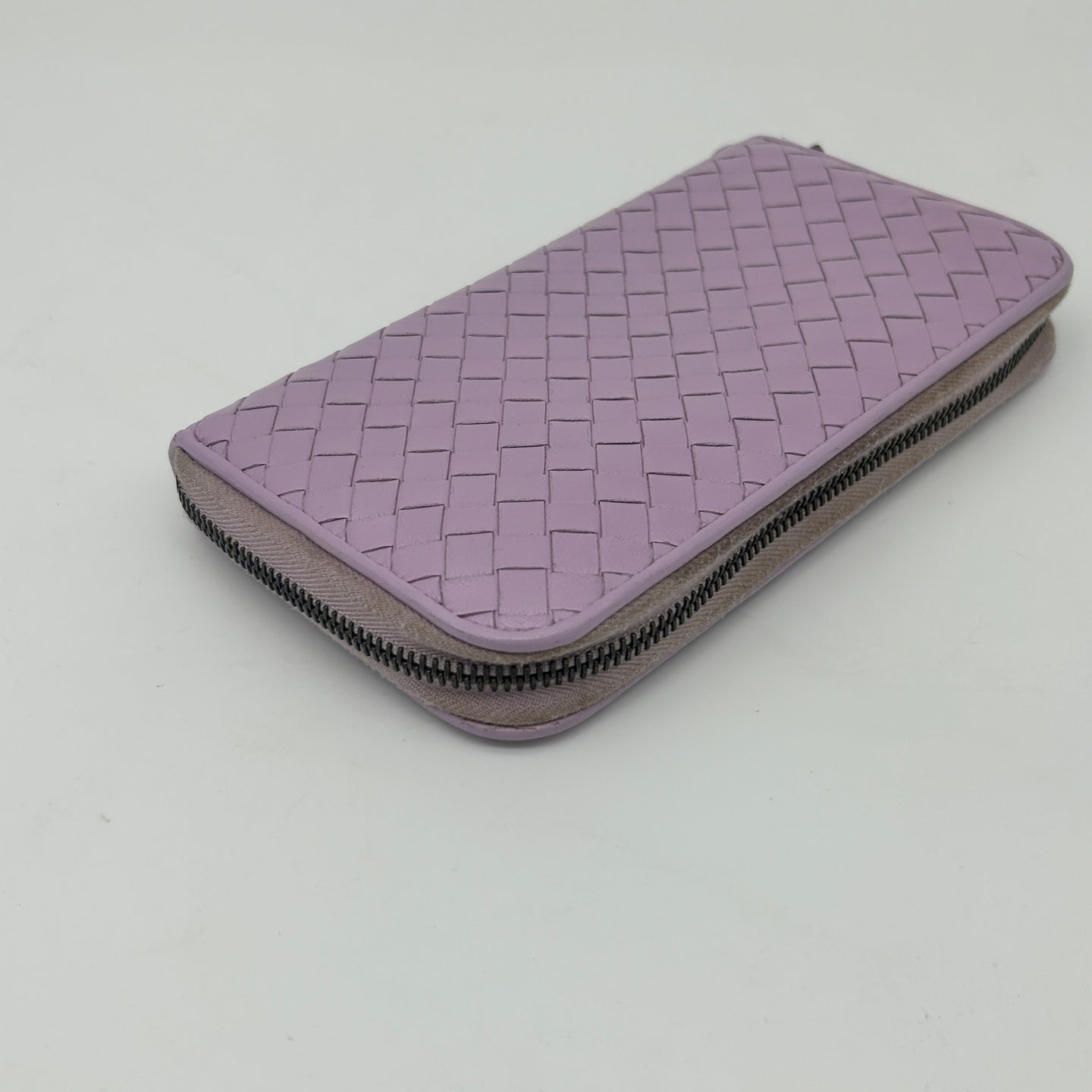 Bottega Veneta Intrecciato Purple Leather Long Wallet [Used]