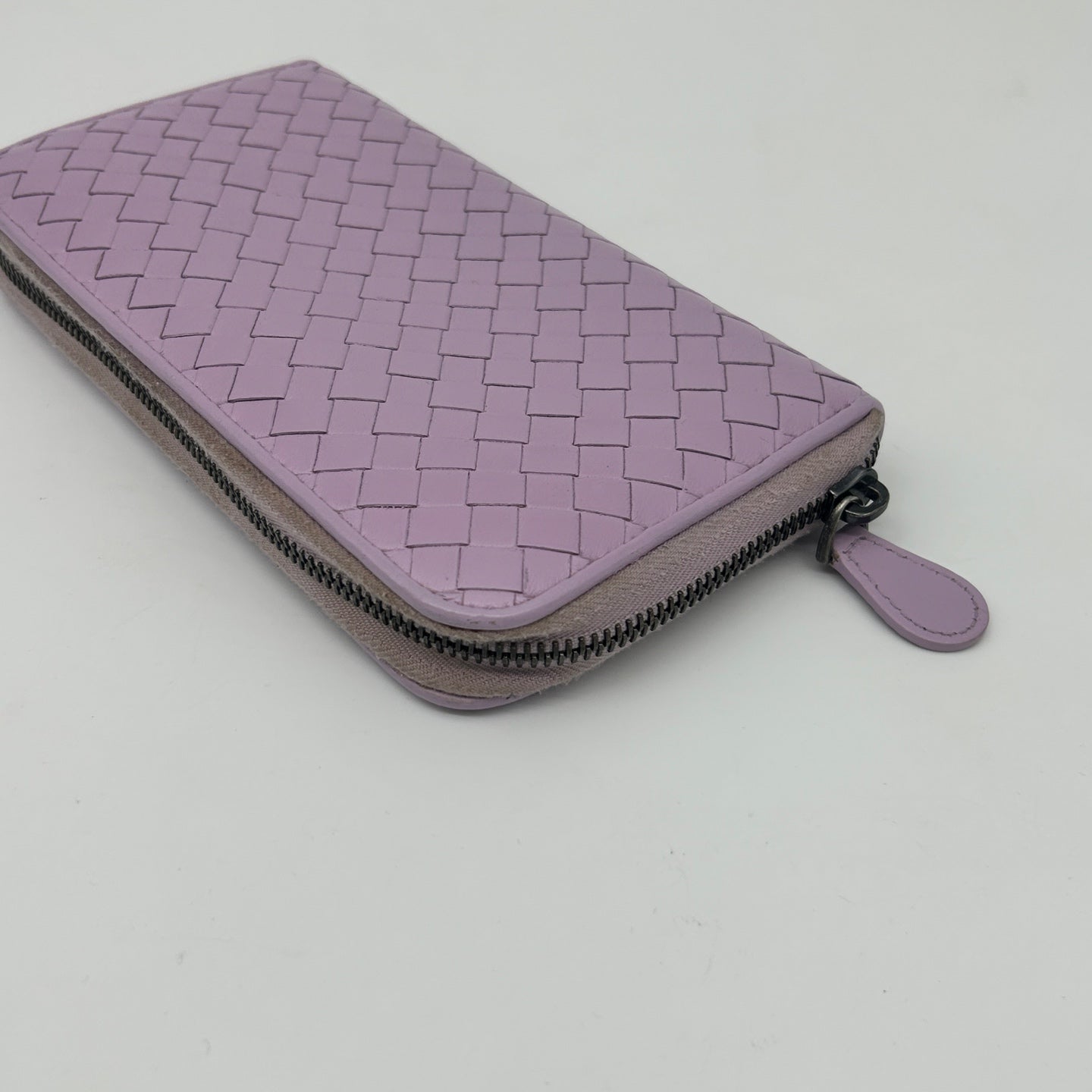 Bottega Veneta Intrecciato Purple Leather Long Wallet [Used]