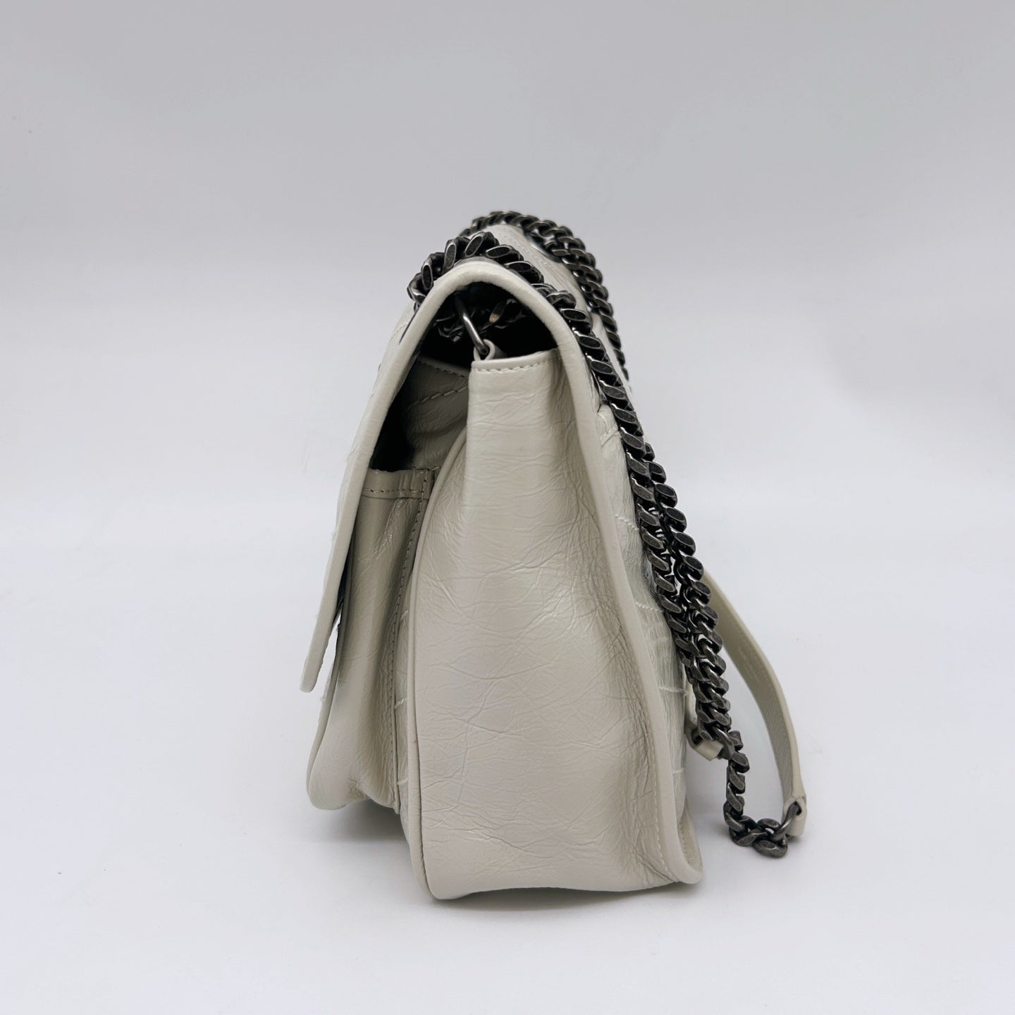Saint Laurent Niki Medium Off White Leather Chain Shoulder Bag [Used]