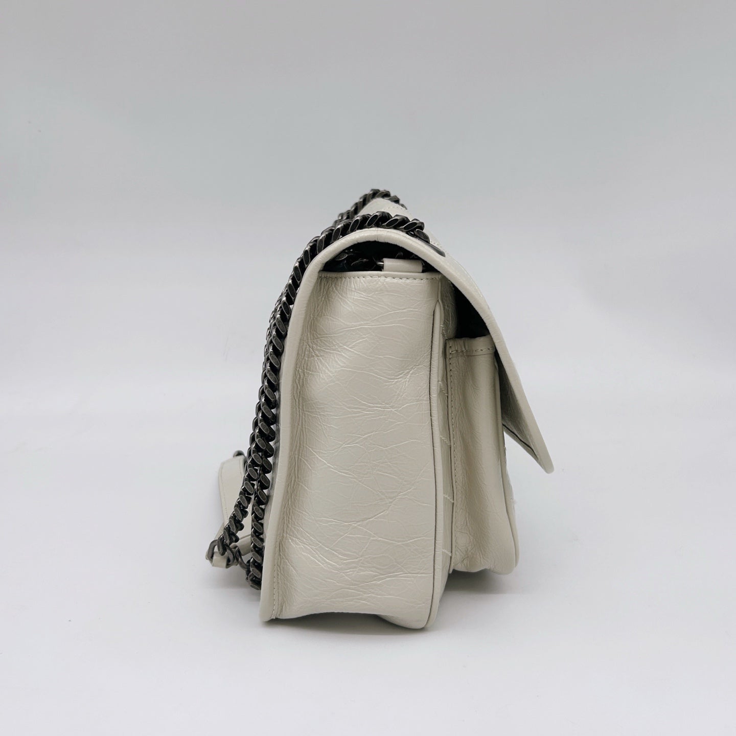 Saint Laurent Niki Medium Off White Leather Chain Shoulder Bag [Used]
