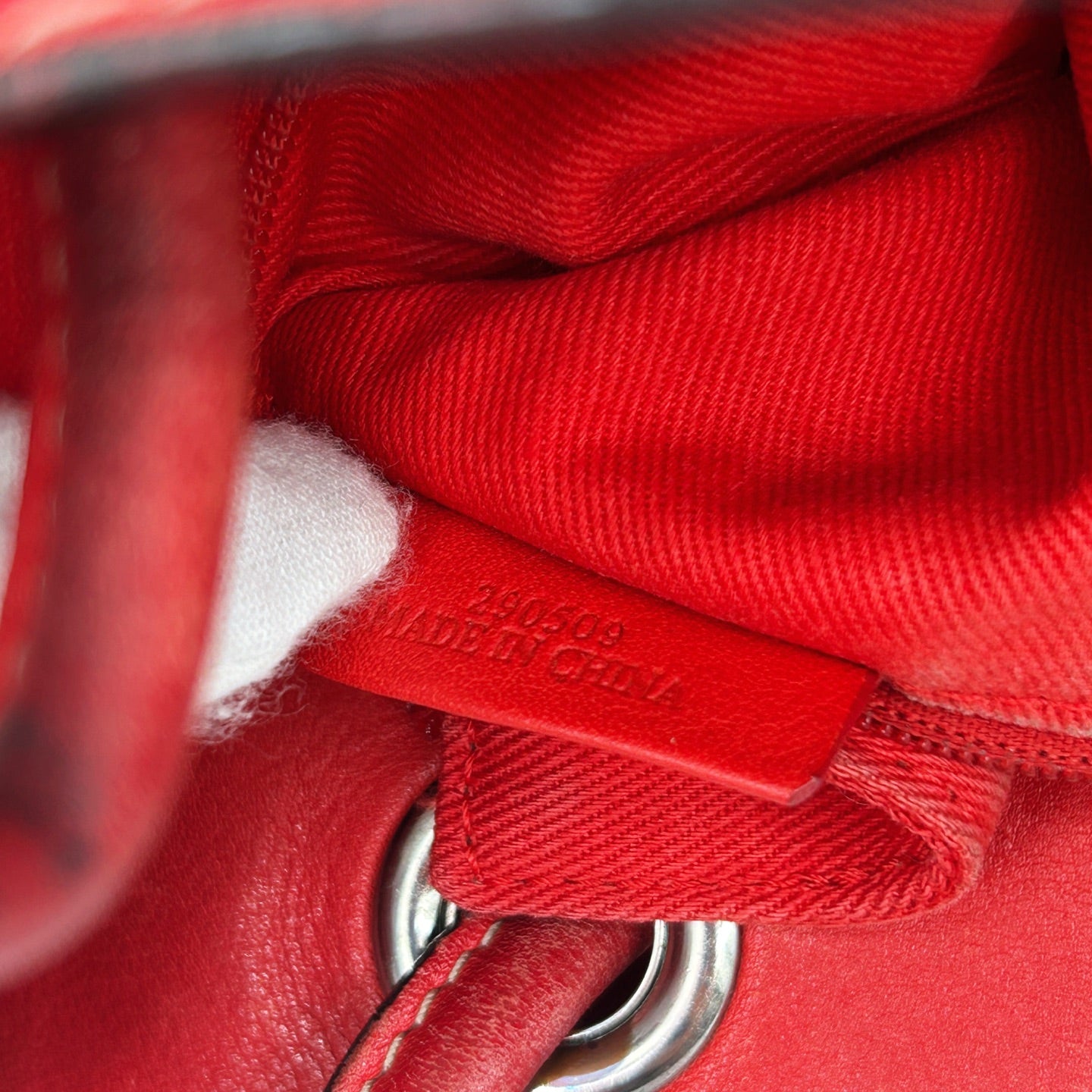 Loewe Red Anagram Leather Shoulder Tote Bag [Used]