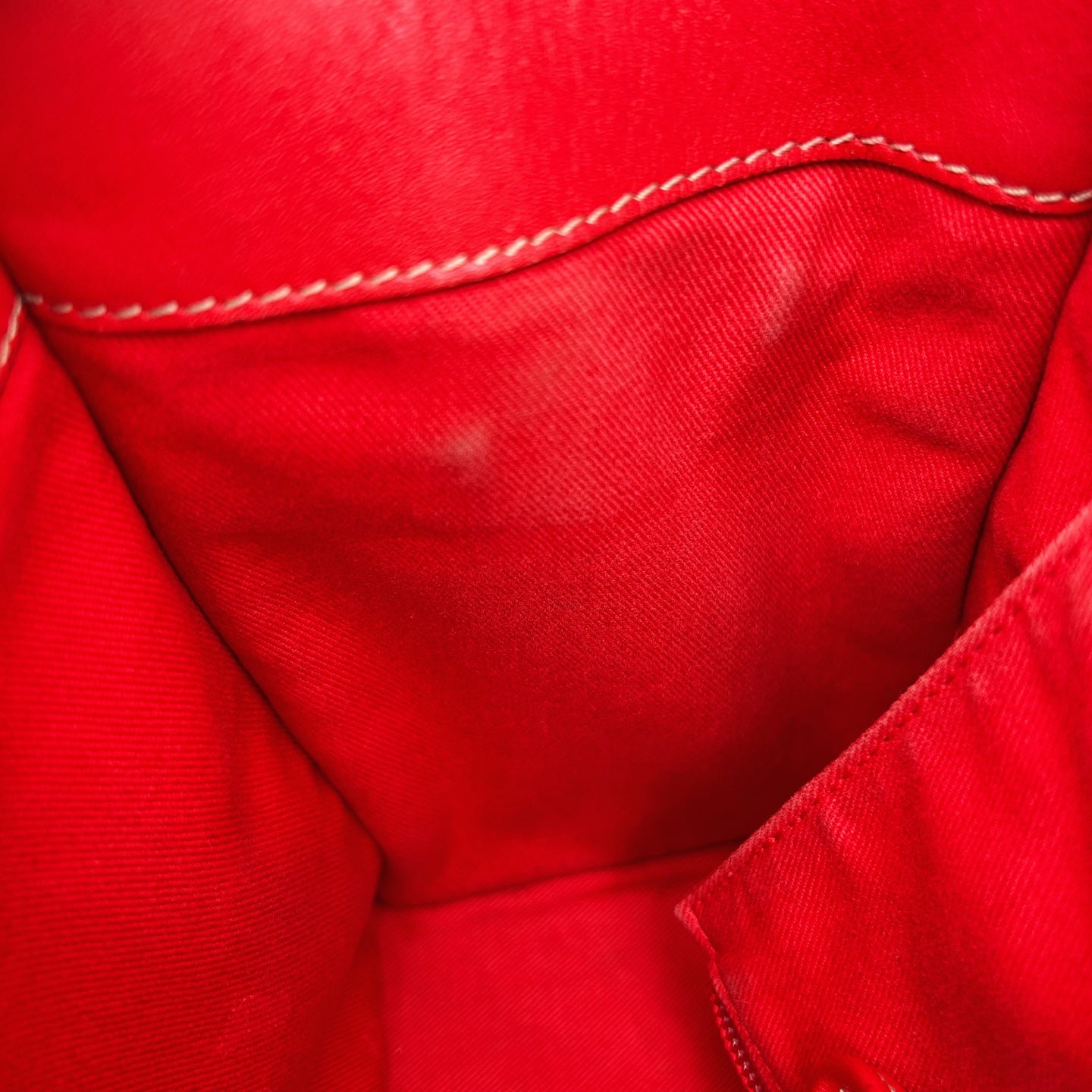 Loewe Red Anagram Leather Shoulder Tote Bag [Used]