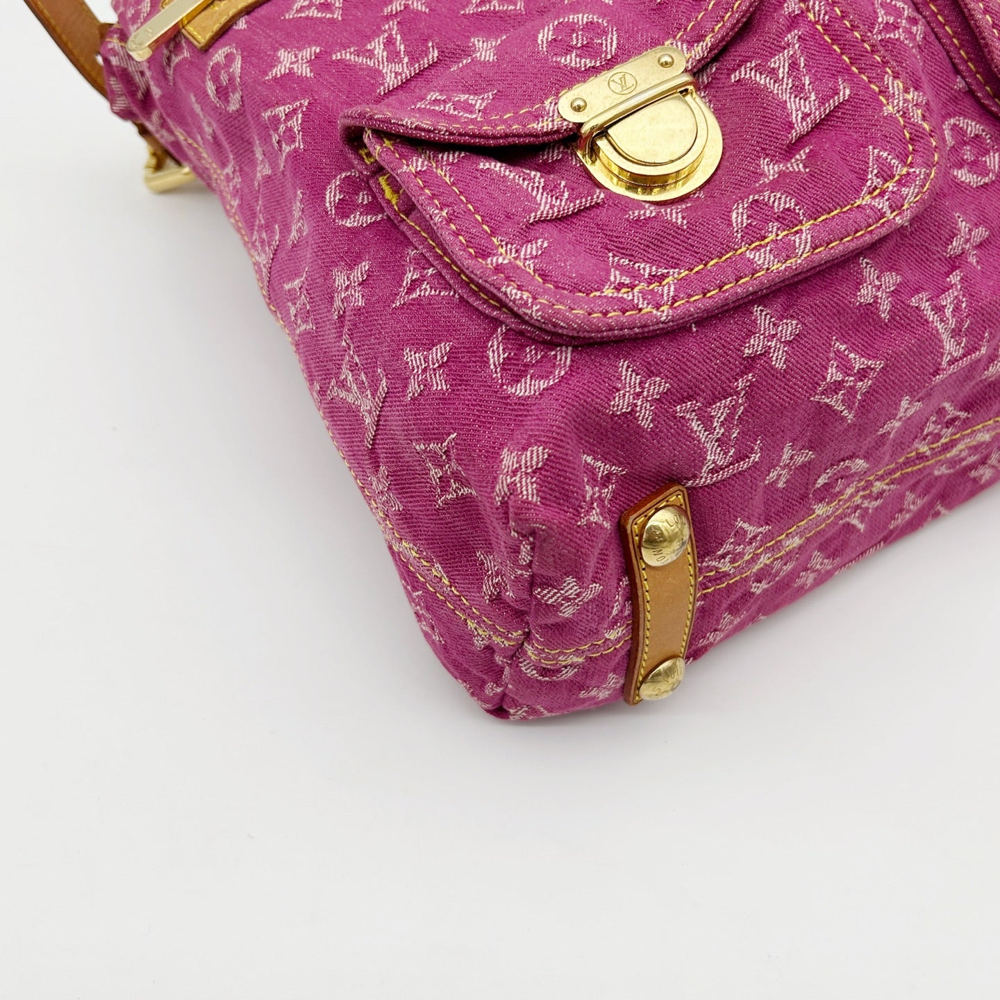 Louis Vuitton Fuchsia Pink Monogram Denim Baggy Shoulder Bag [Used]