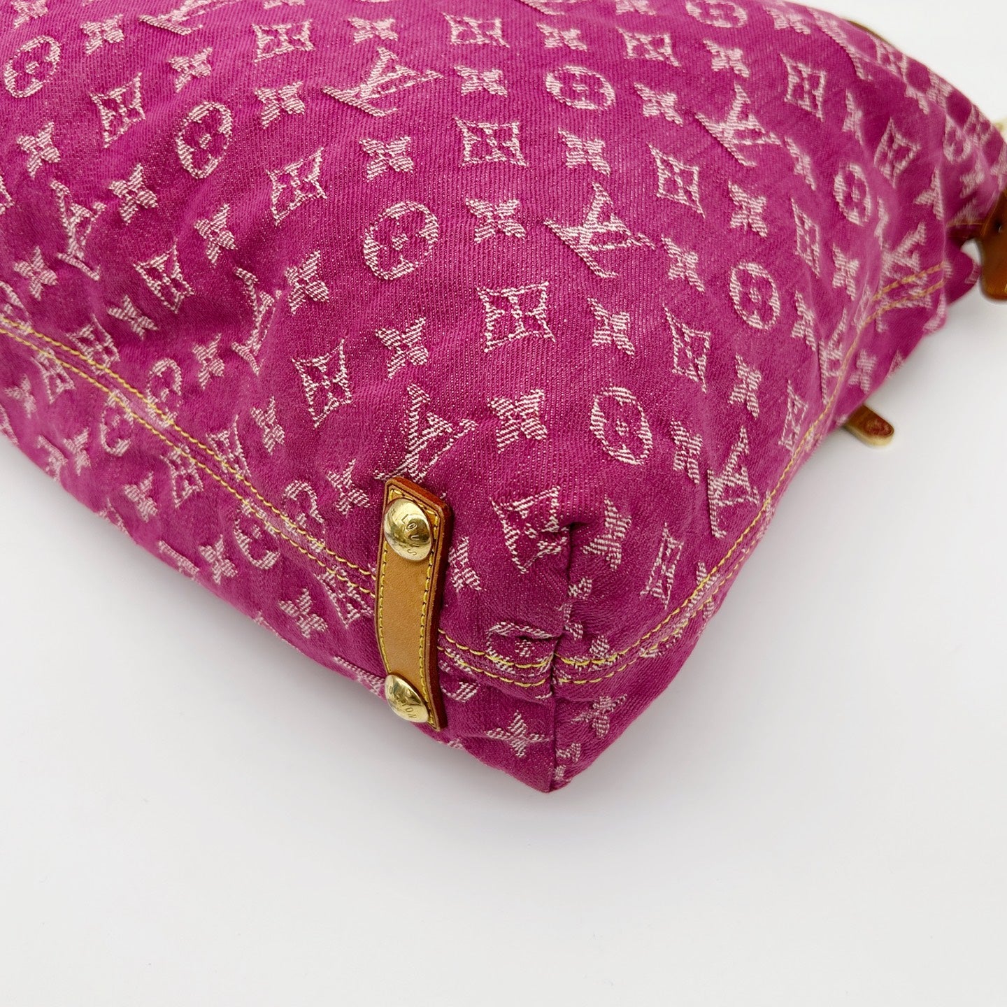 Louis Vuitton Fuchsia Pink Monogram Denim Baggy Shoulder Bag [Used]