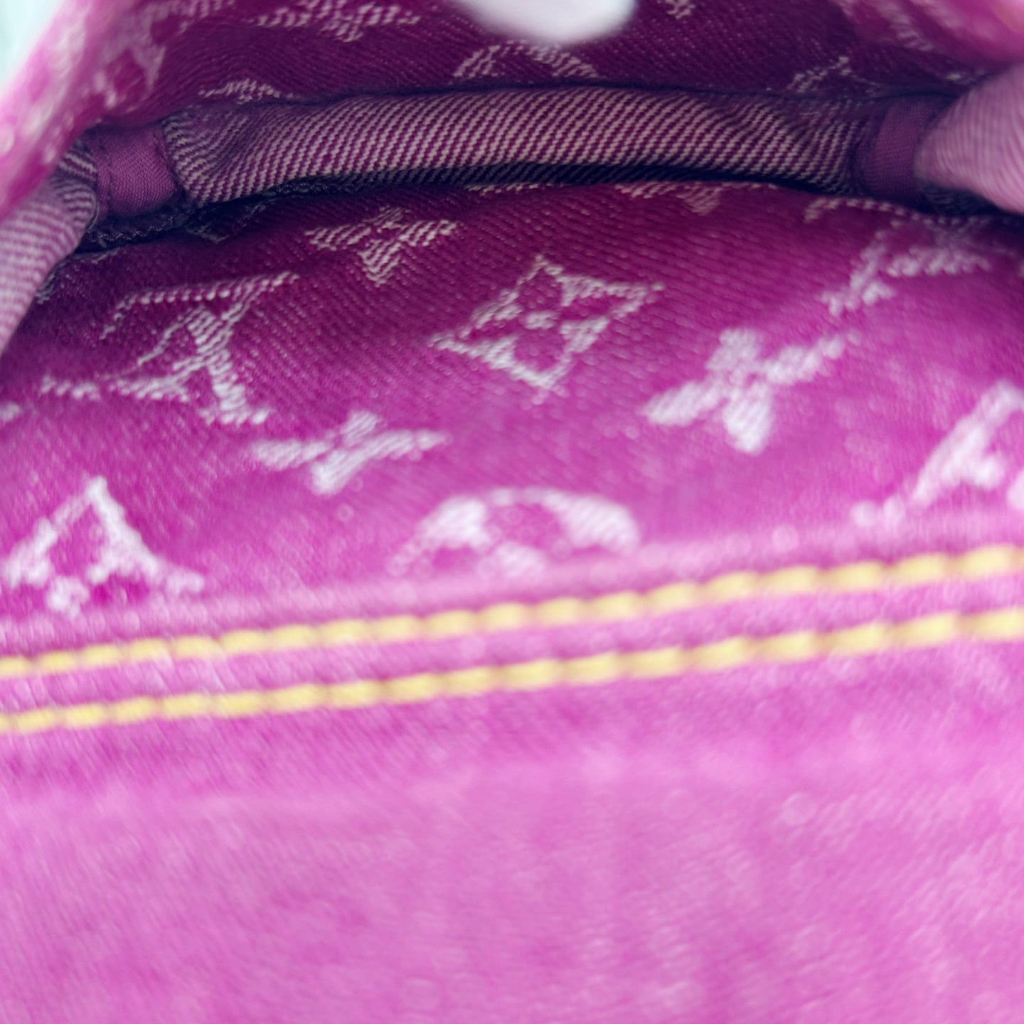 Louis Vuitton Fuchsia Pink Monogram Denim Baggy Shoulder Bag [Used]