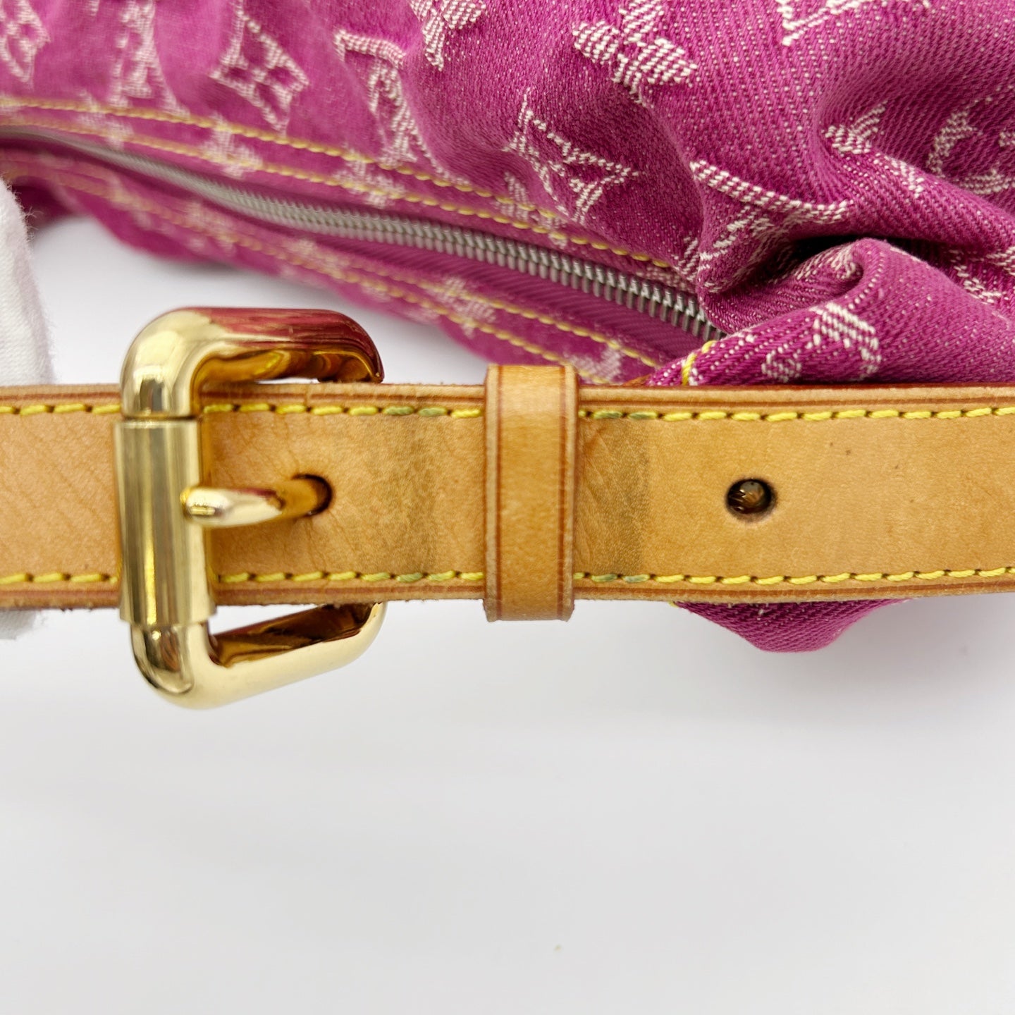 Louis Vuitton Fuchsia Pink Monogram Denim Baggy Shoulder Bag [Used]