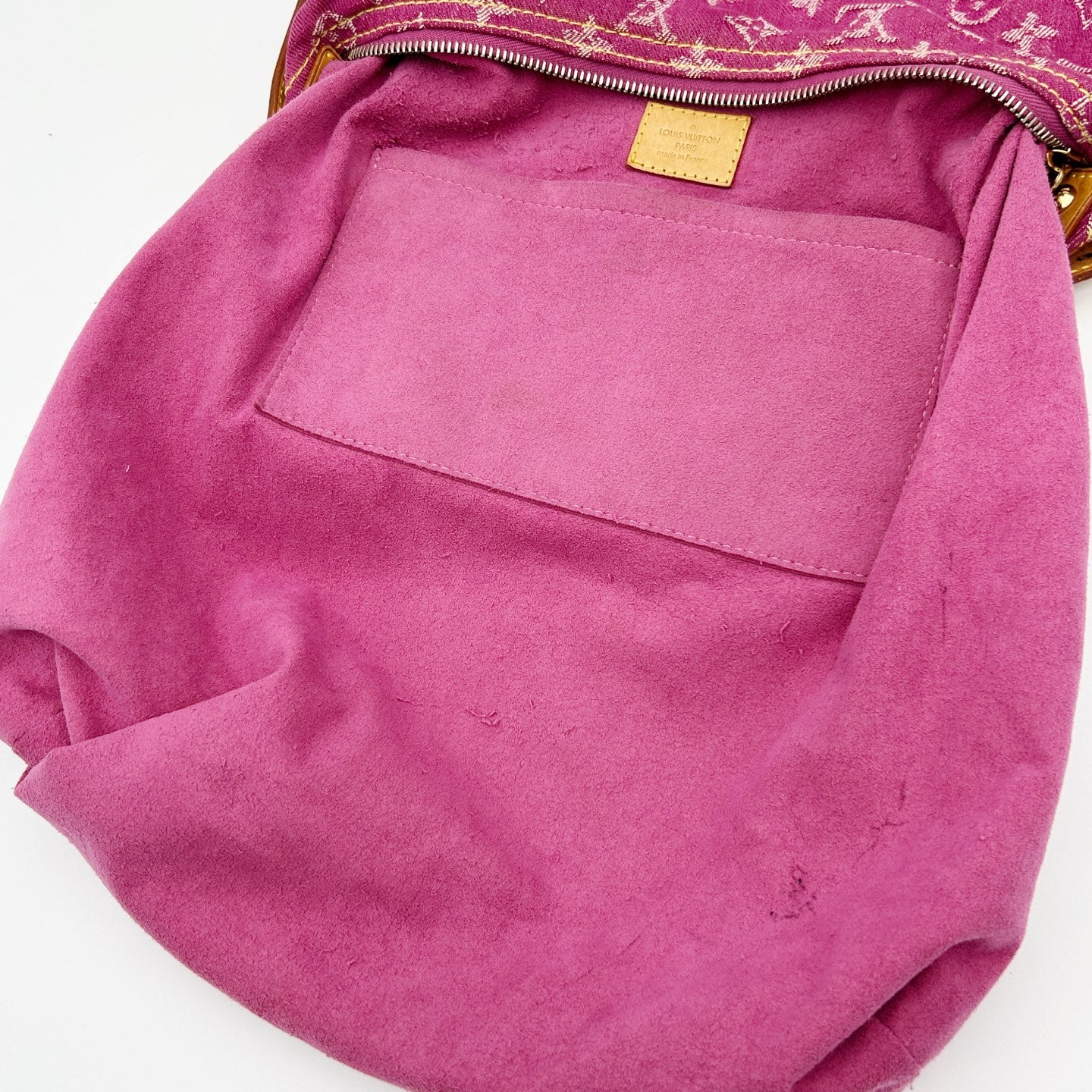Louis Vuitton Fuchsia Pink Monogram Denim Baggy Shoulder Bag [Used]