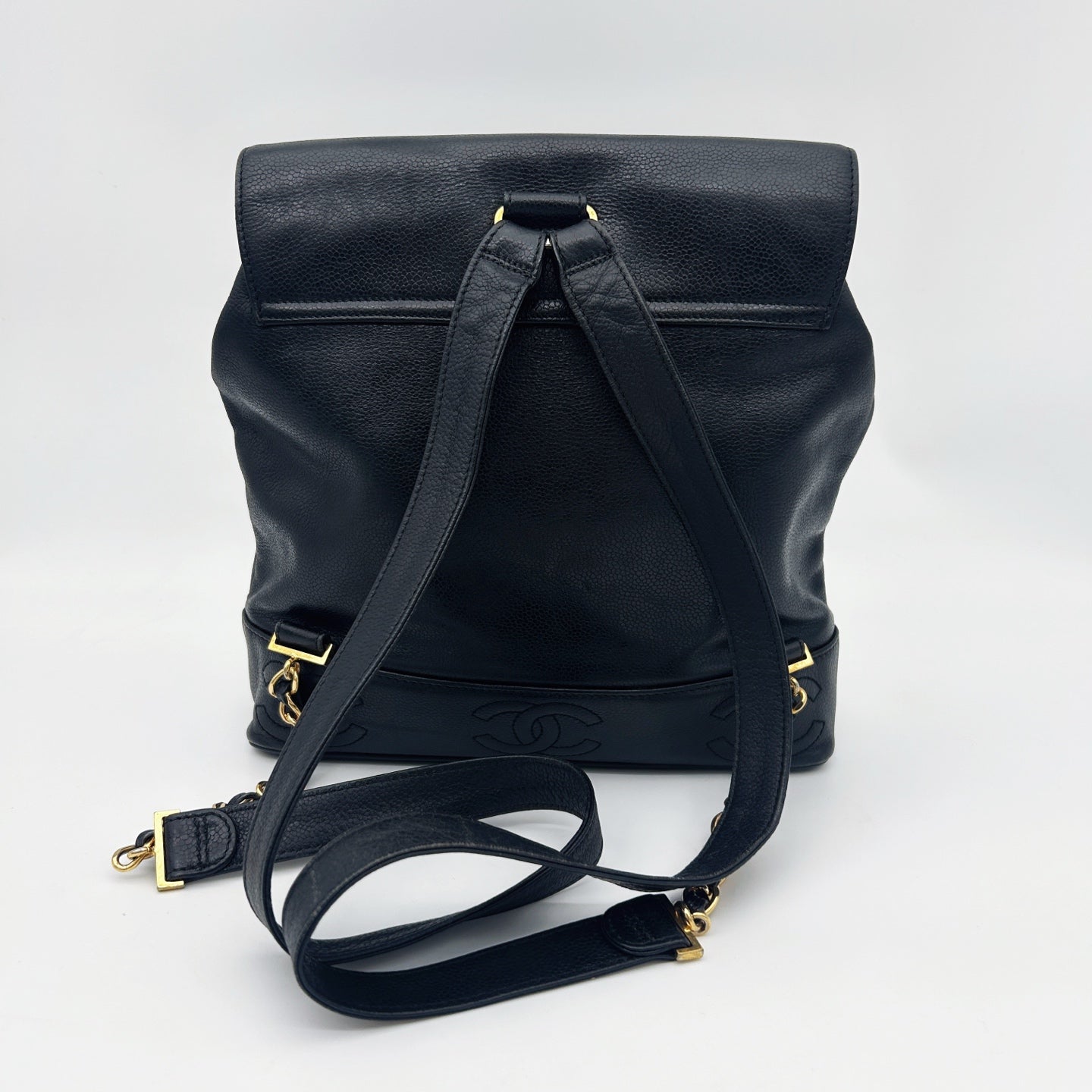 Chanel Black Calfskin CC Logo Backpack [Used]