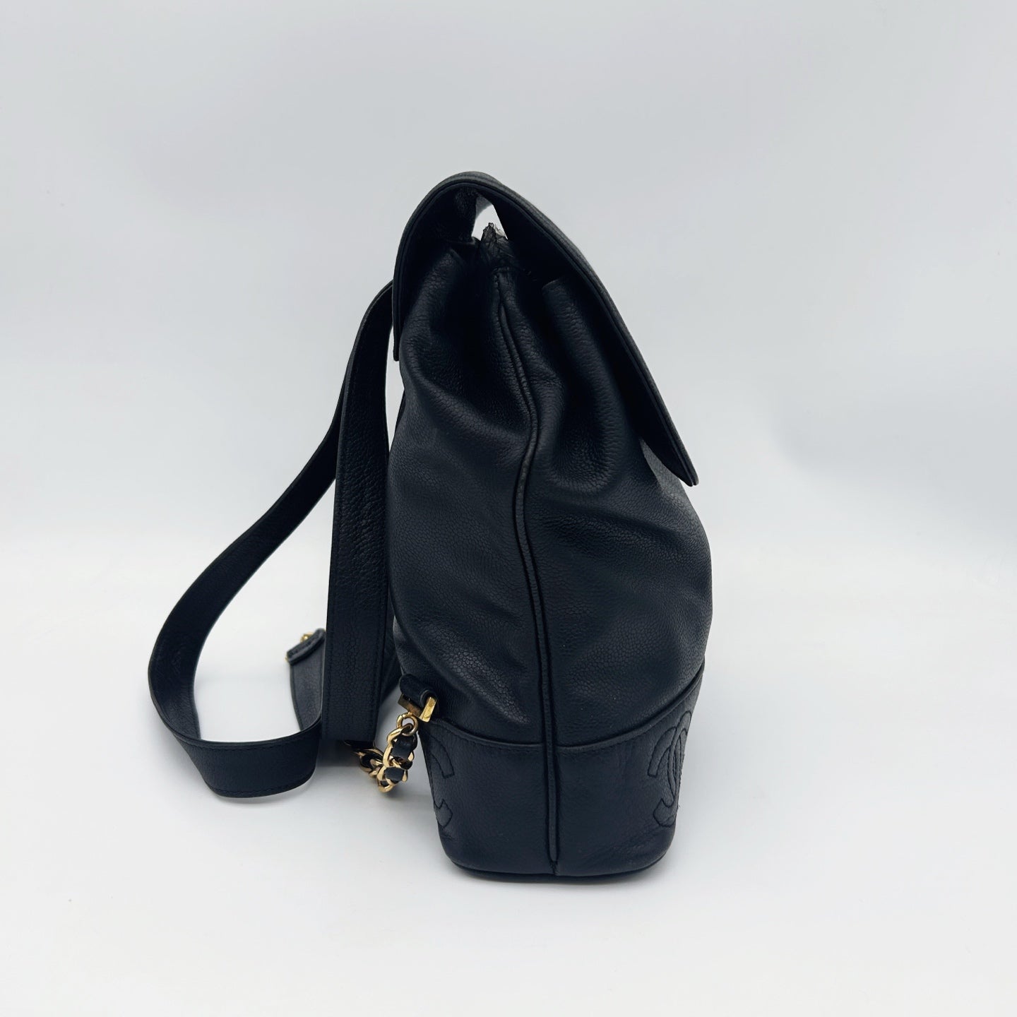 Chanel Black Calfskin CC Logo Backpack [Used]