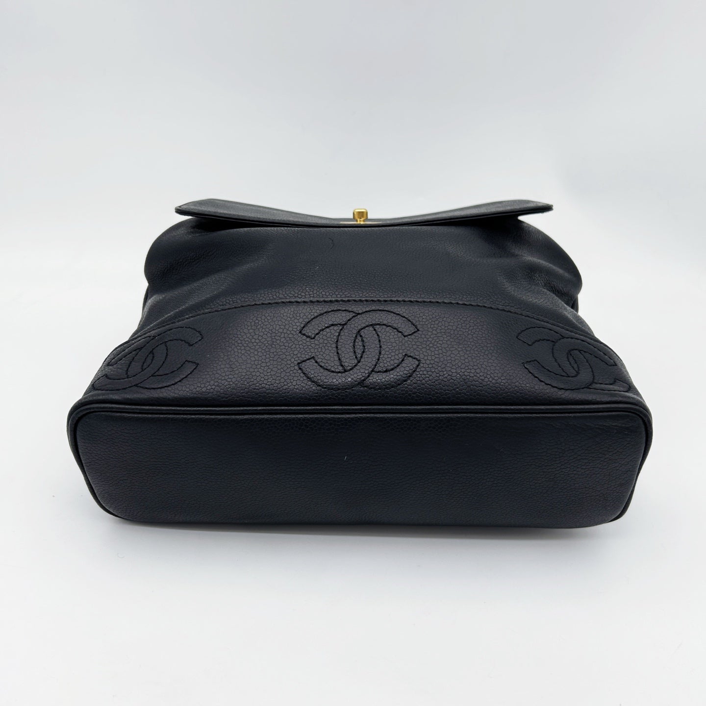 Chanel Black Calfskin CC Logo Backpack [Used]
