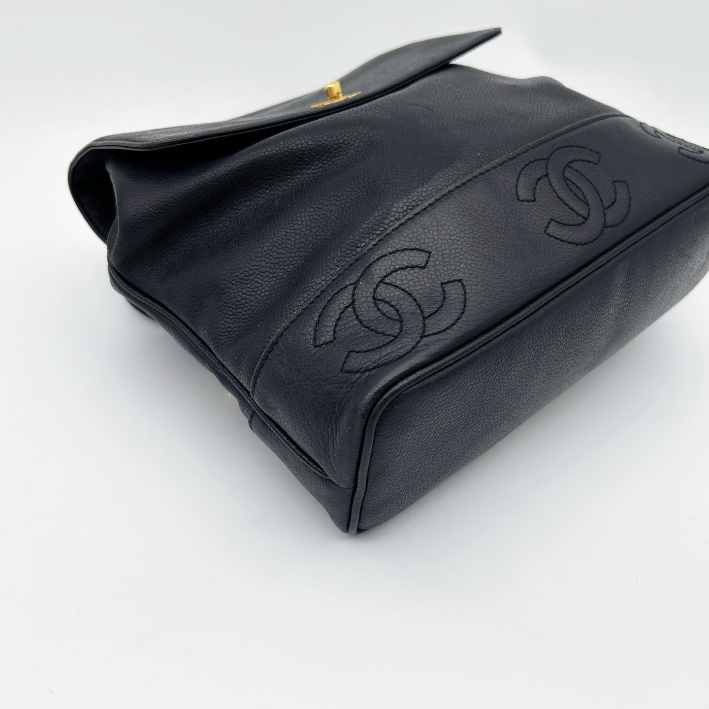 Chanel Black Calfskin CC Logo Backpack [Used]
