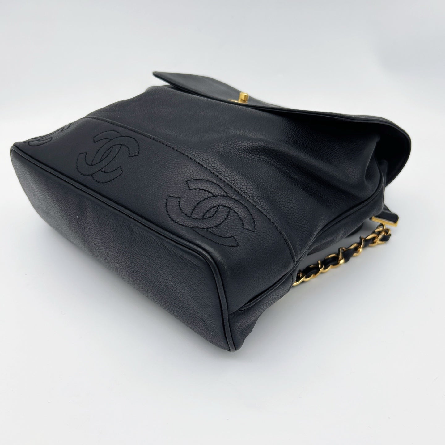 Chanel Black Calfskin CC Logo Backpack [Used]