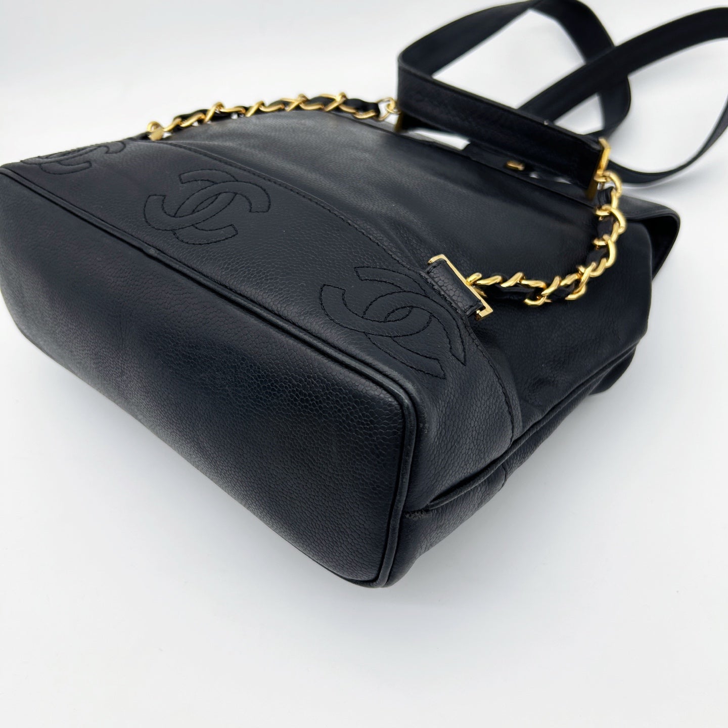 Chanel Black Calfskin CC Logo Backpack [Used]