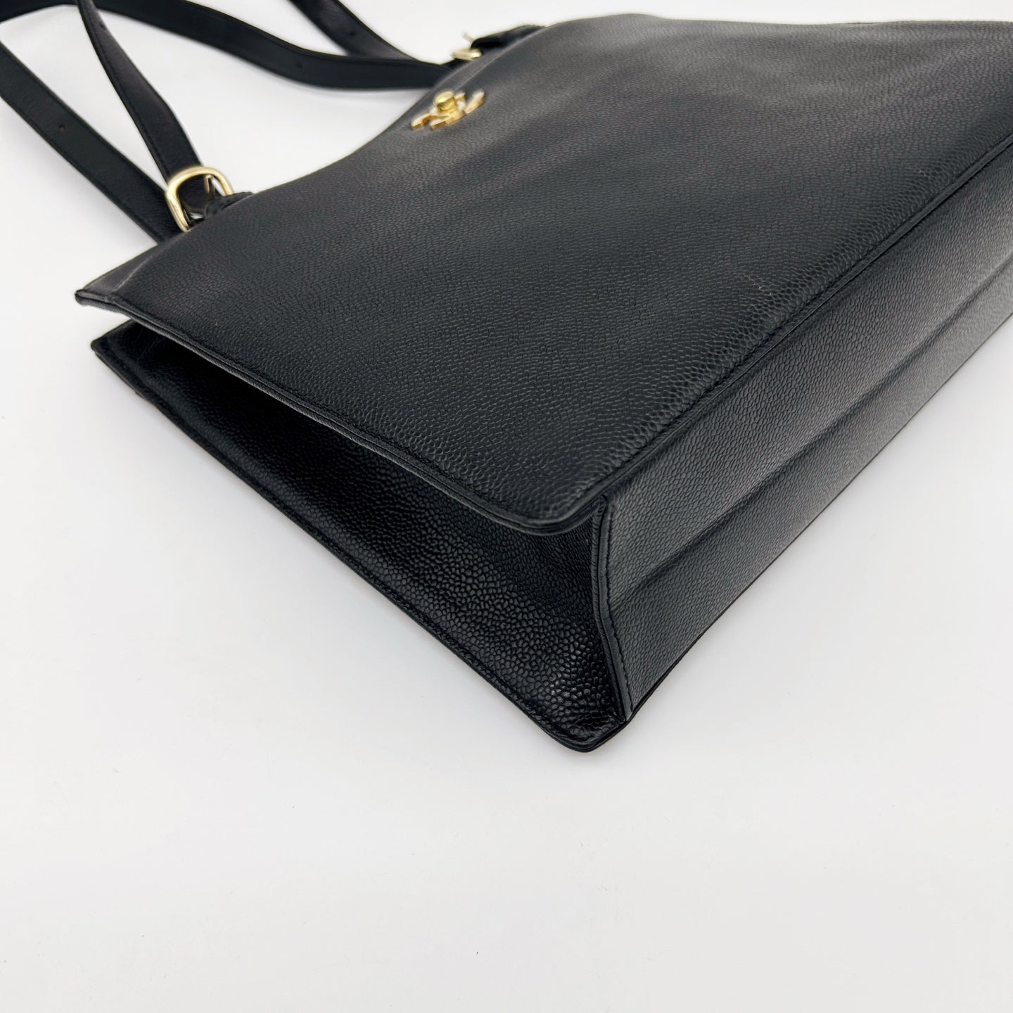 Chanel Black Calfskin Shoulder Tote Bag  [Used]
