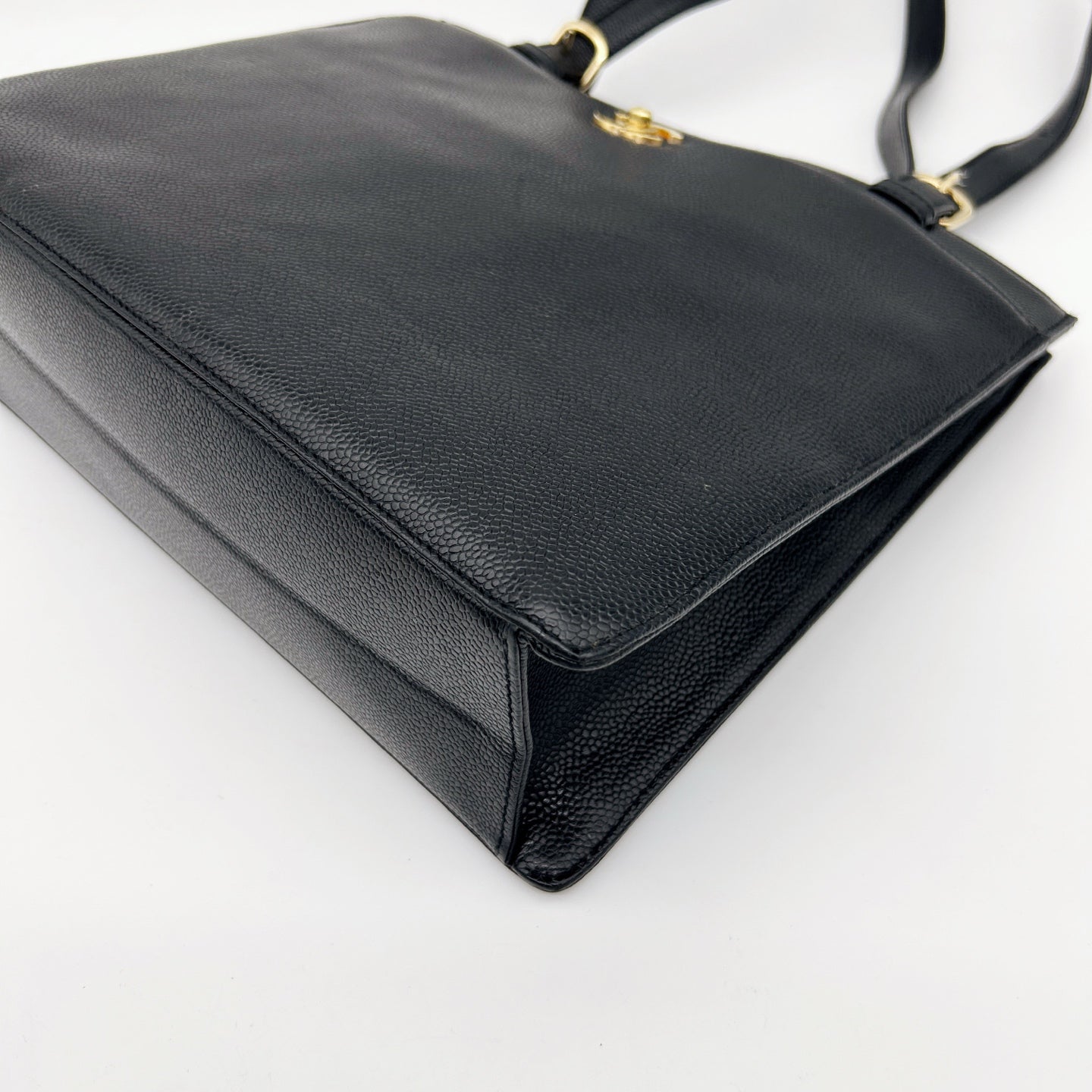 Chanel Black Calfskin Shoulder Tote Bag  [Used]