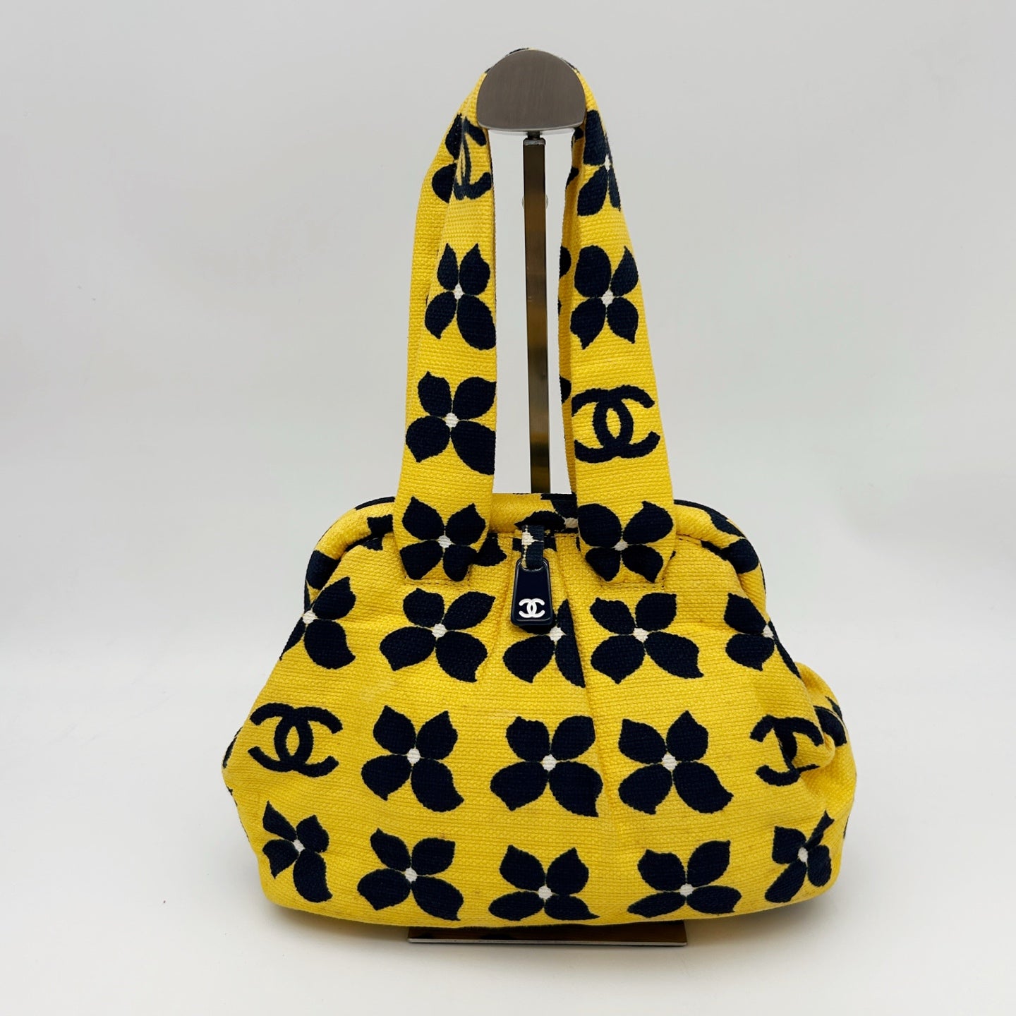 Chanel Yellow Clover Graffiti Canvas Kisslock Mini Handbag [Used]
