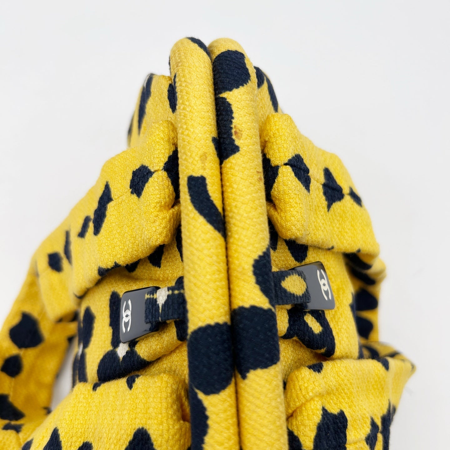 Chanel Yellow Clover Graffiti Canvas Kisslock Mini Handbag [Used]
