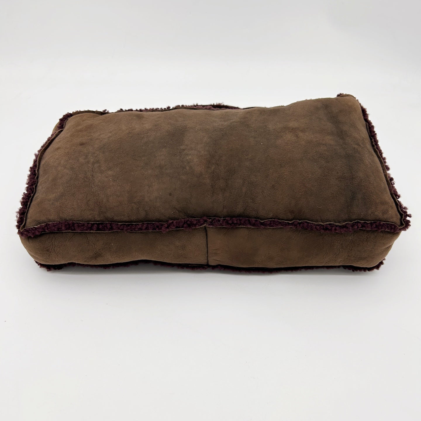 Chanel Brown Suede Shearling Trim Small Shoulder Tote Bag [Used]