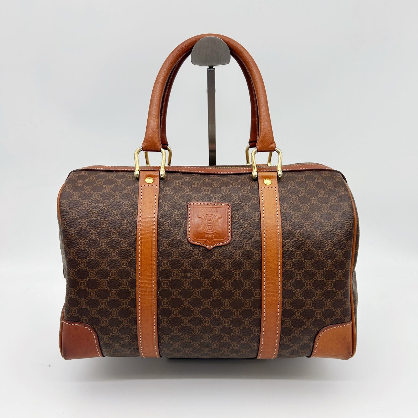 Celine Macadam Brown Small Boston Travel Bag [Used]