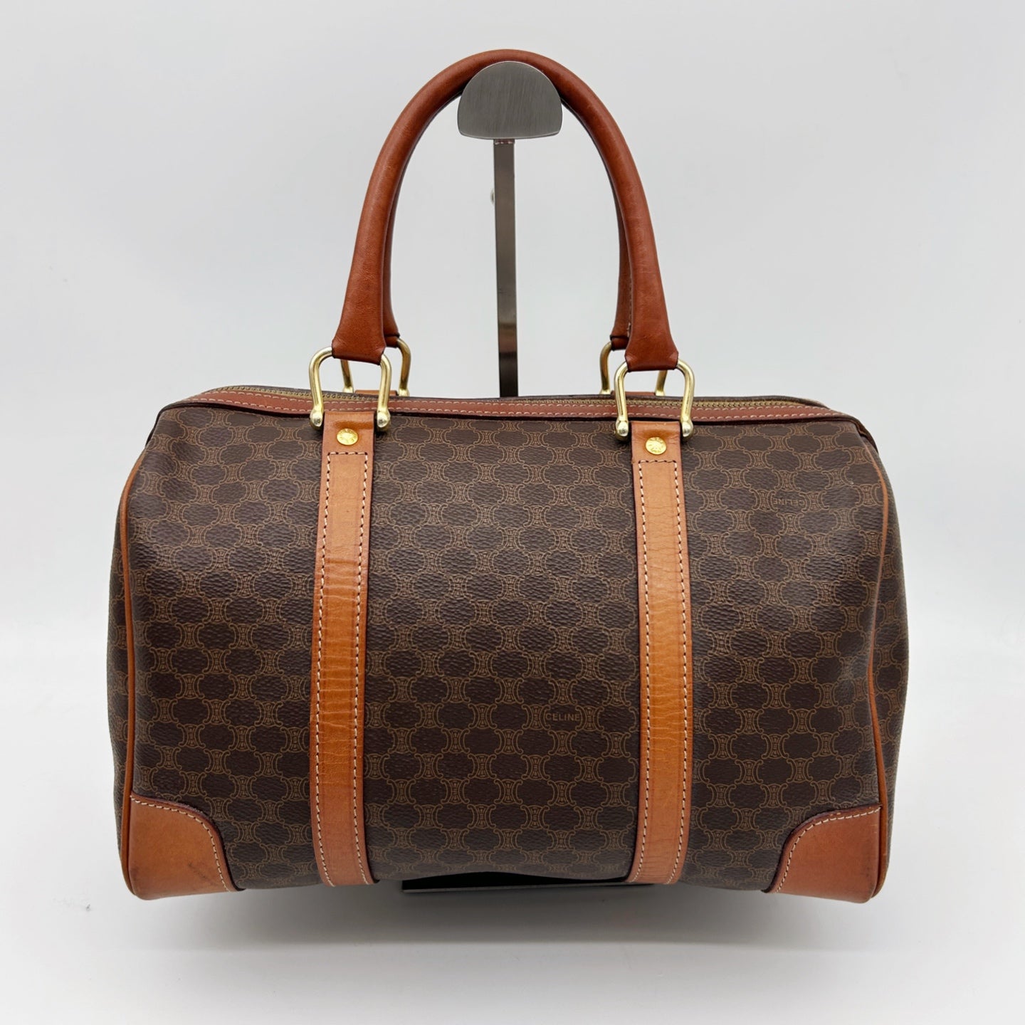 Celine Macadam Brown Small Boston Travel Bag [Used]