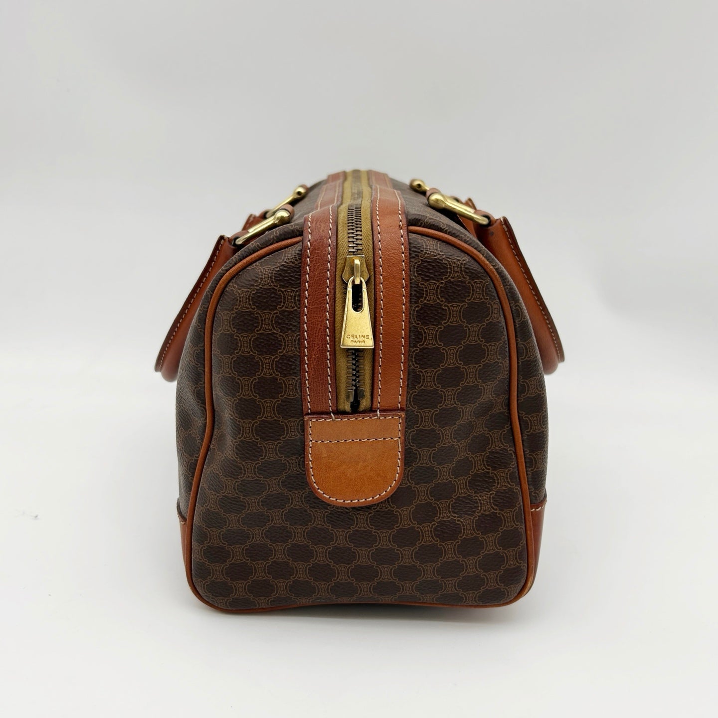 Celine Macadam Brown Small Boston Travel Bag [Used]