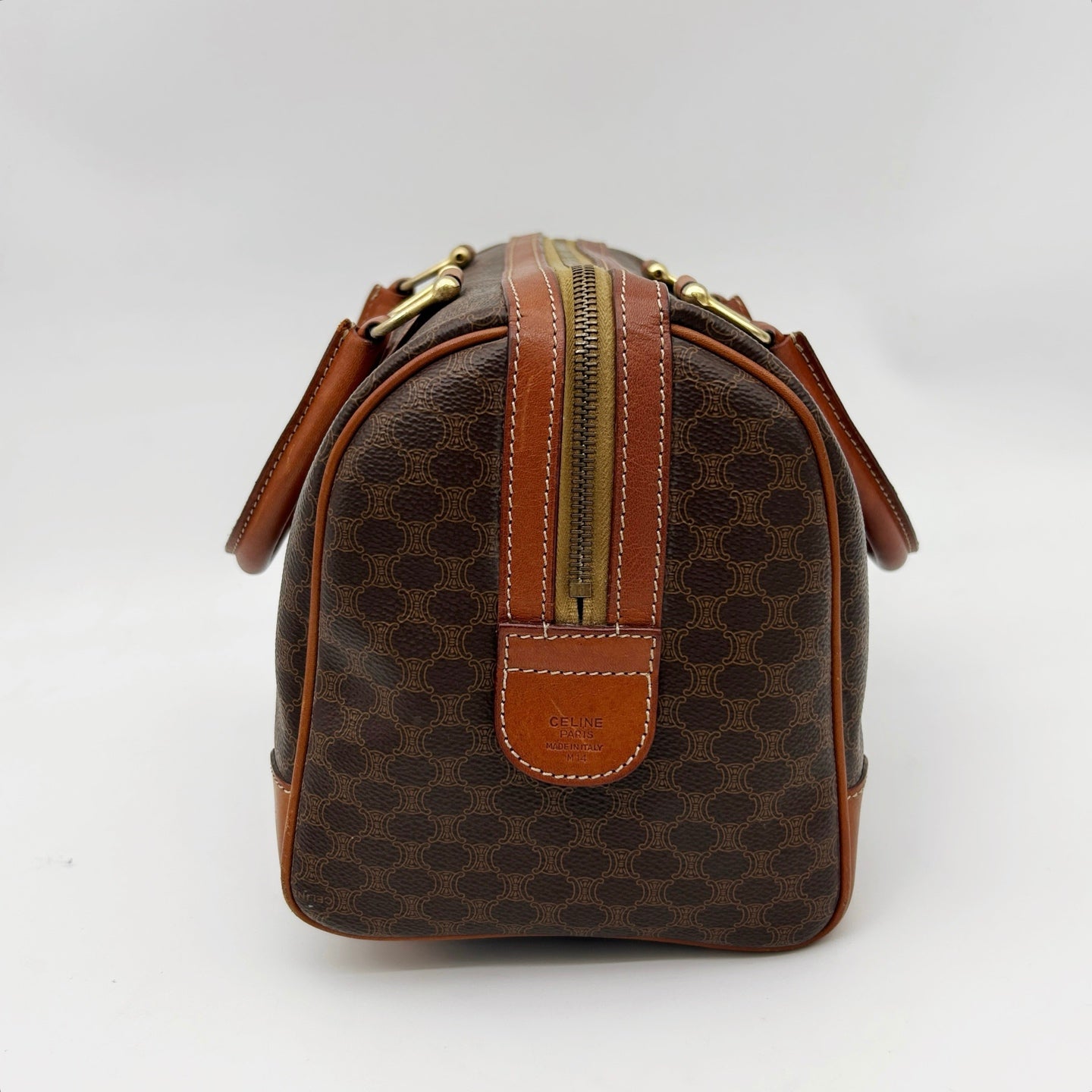 Celine Macadam Brown Small Boston Travel Bag [Used]