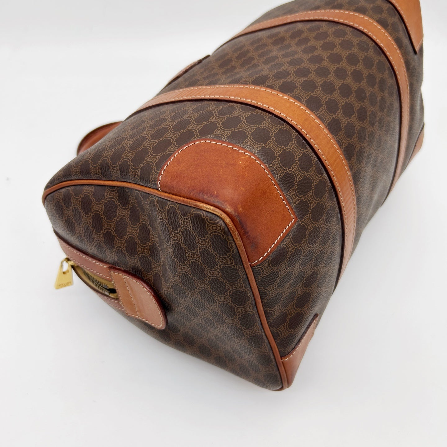 Celine Macadam Brown Small Boston Travel Bag [Used]