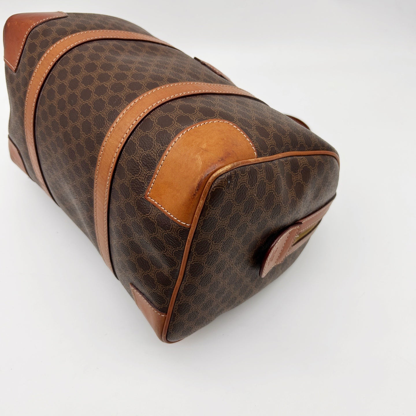 Celine Macadam Brown Small Boston Travel Bag [Used]