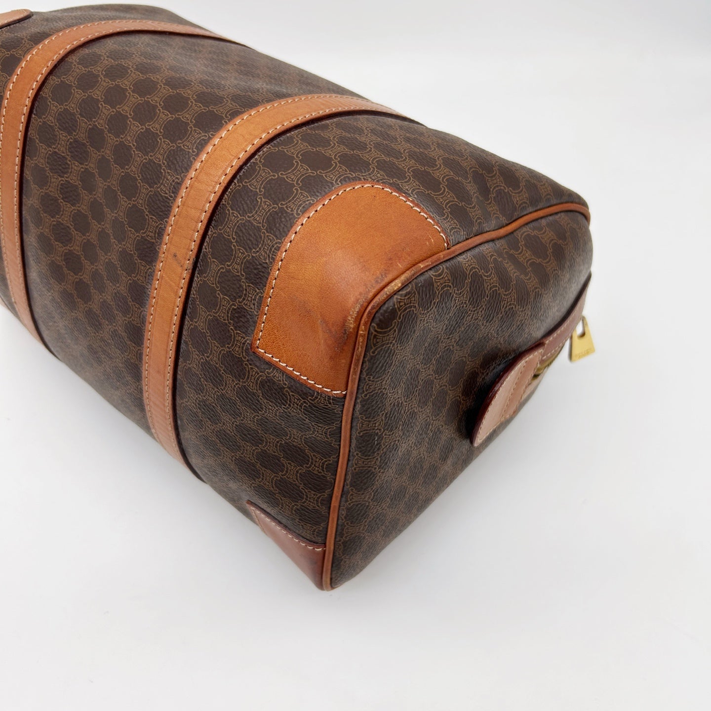 Celine Macadam Brown Small Boston Travel Bag [Used]