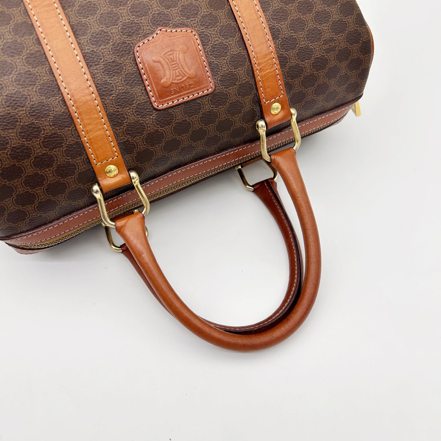 Celine Macadam Brown Small Boston Travel Bag [Used]